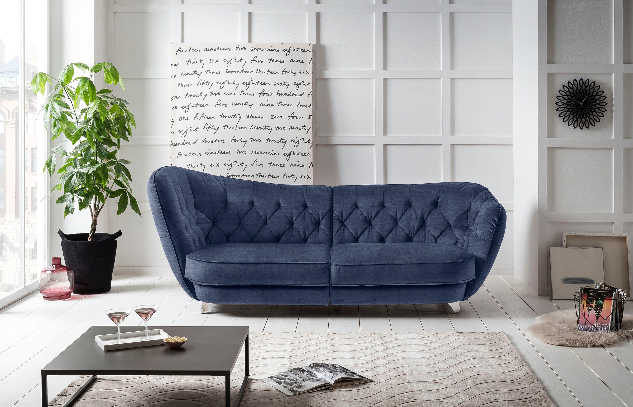 Leonique Big-Sofa »Retro«, stylischer Hochlehner