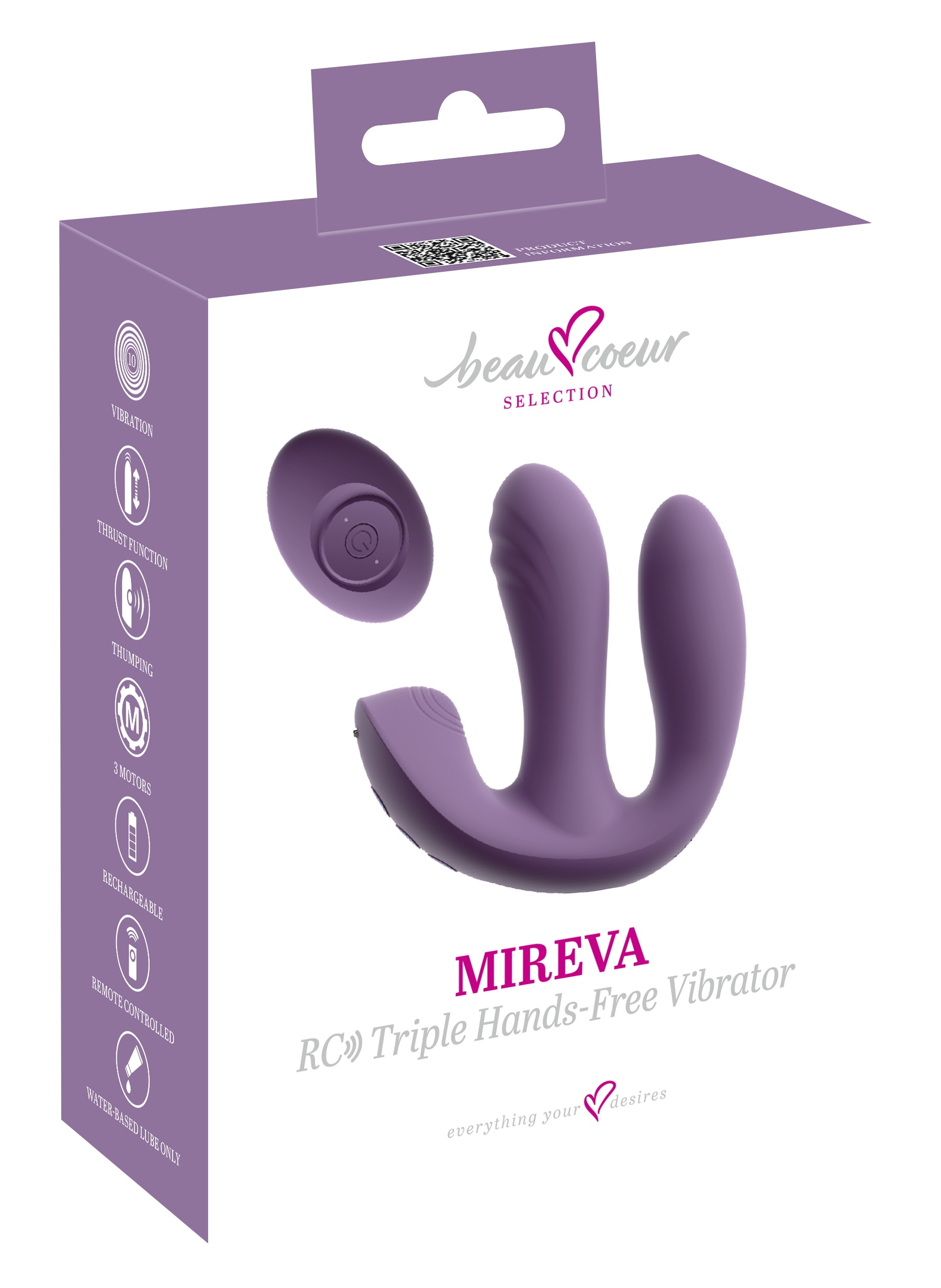 Beau Coeur Vibrator »Triple-Vibrator MIREVA RC Triple Hands-Free Vibrator«