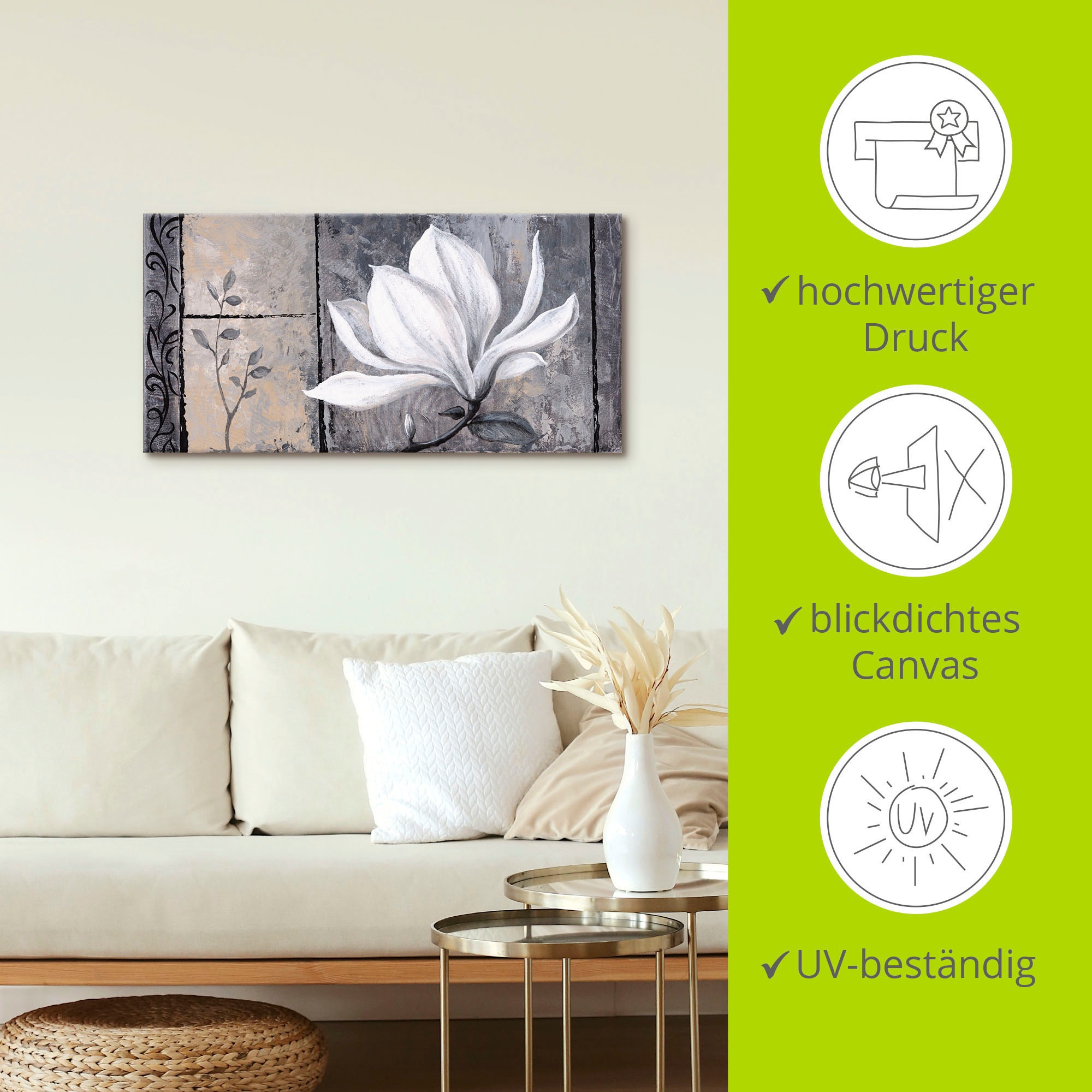Artland Leinwandbild »Klassische Magnolie« Blumen 1 Stk. tlg. als Alubild, Outdoorbild, Leinwandbild, Poster, Wandaufkleber