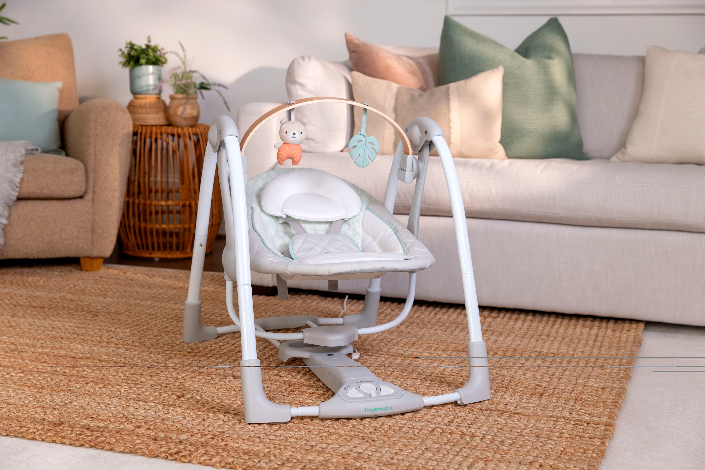 ingenuity Babywippe »Cozy Spot Swing 'n Go Portable Swing« bis 9 kg mit Sound-Effekt