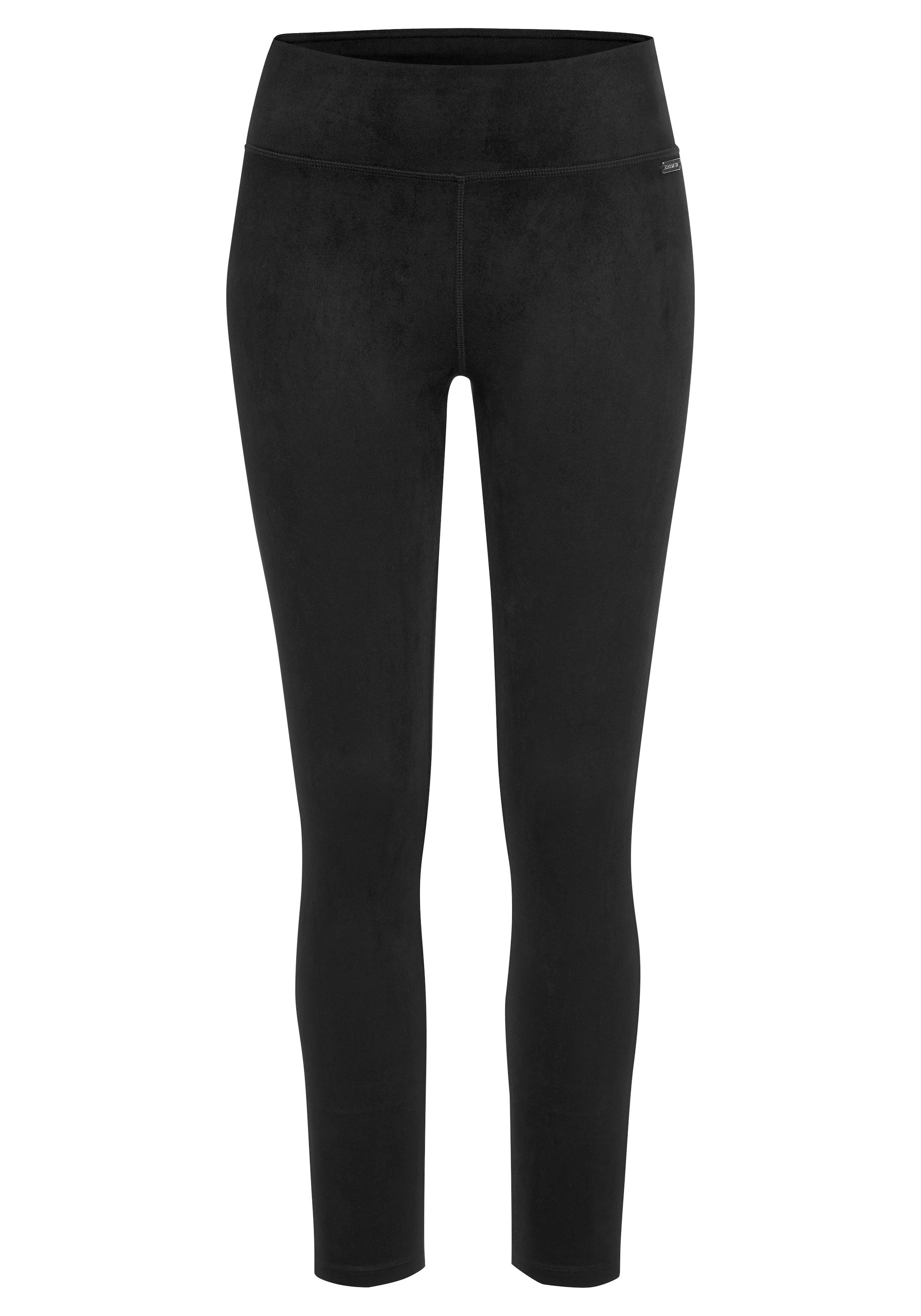 LASCANA Leggings, in Velourleder-Optik