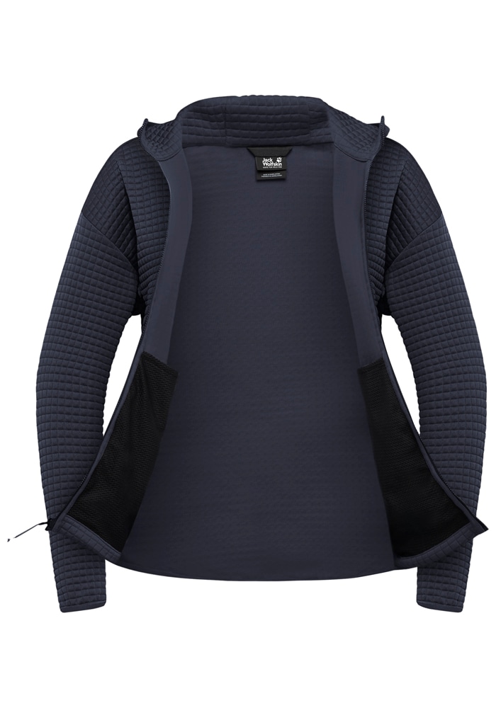 Jack Wolfskin Fleecejacke »MOGARI HOODED FZ W« mit Kapuze atmungsaktiv, leicht, Übergangsjacke, Waffel-Optik