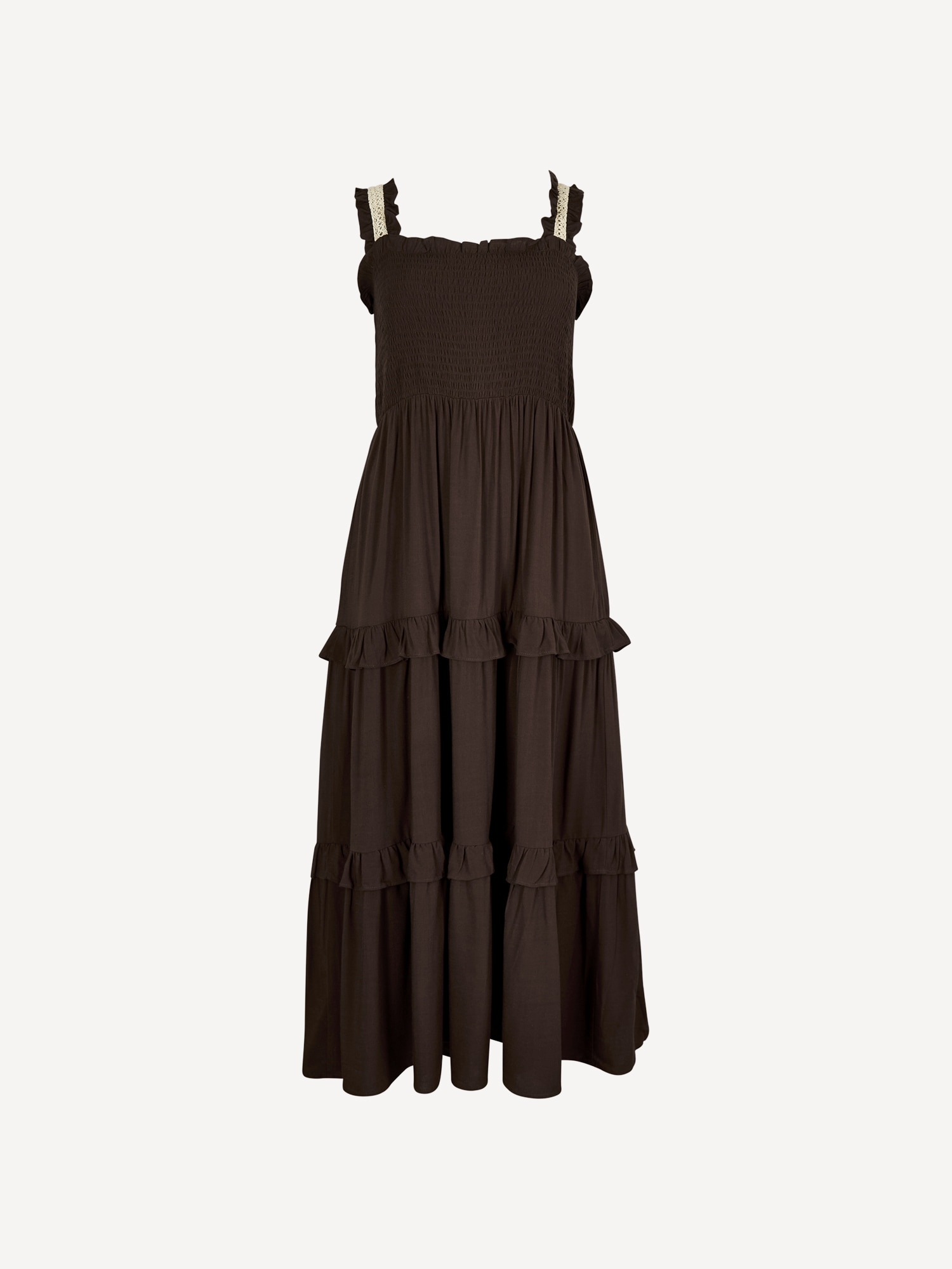 Apricot Midikleid »Midi-Kleid« mit gestufter Spitzenverzierung