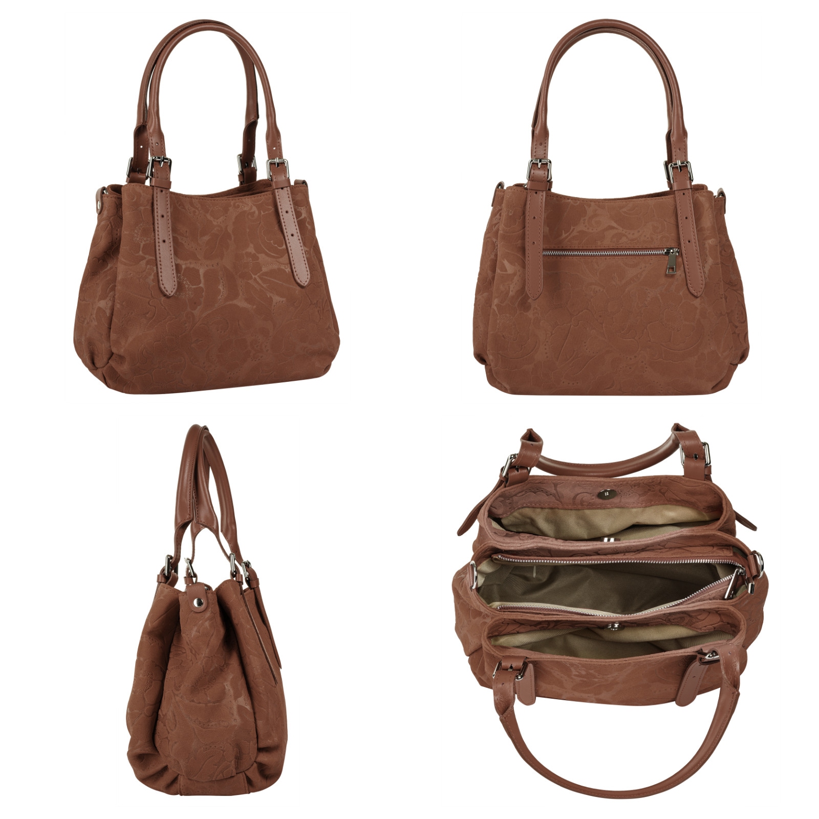 Samantha Look Henkeltasche, echt Leder, Made in Italy