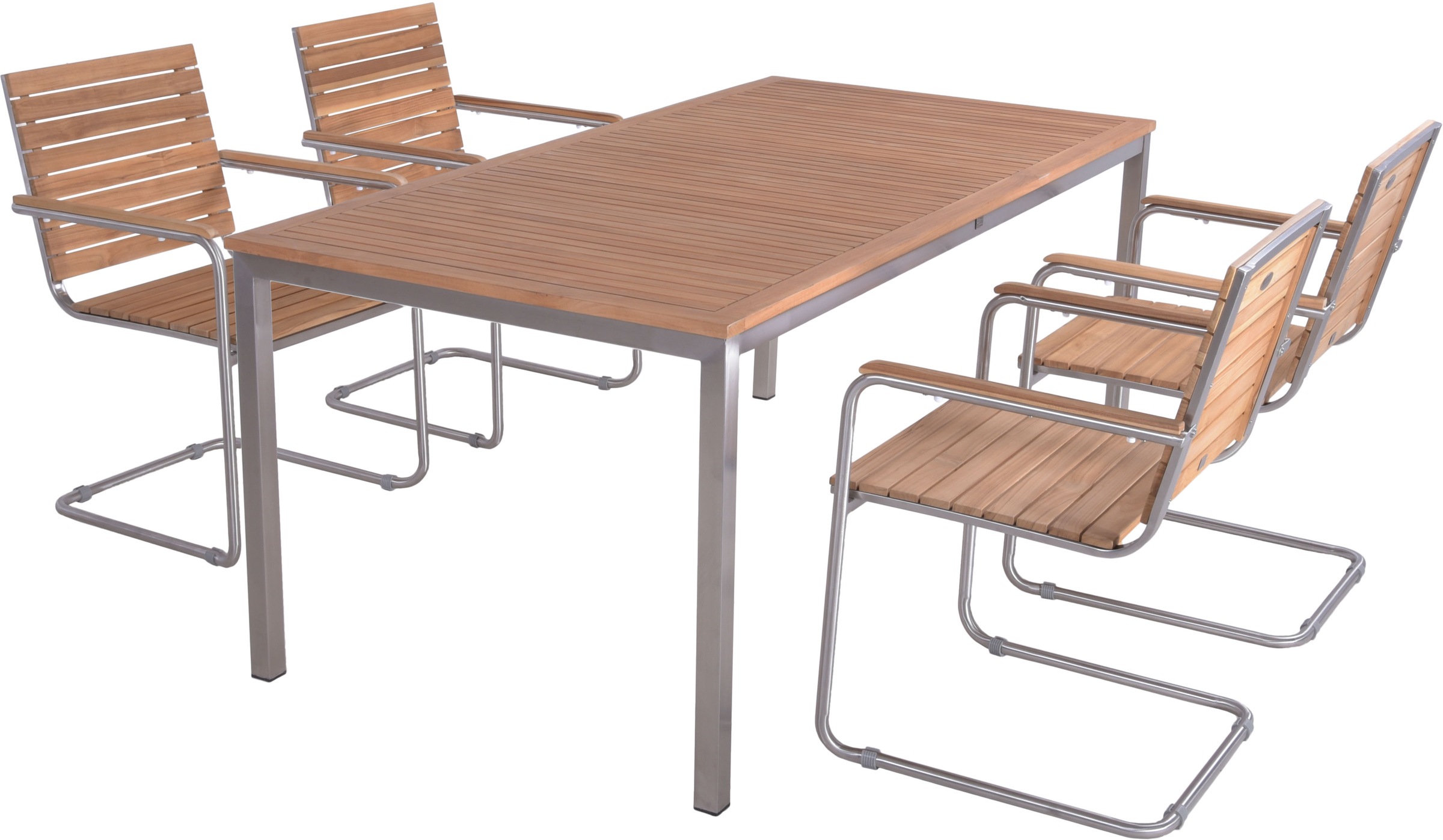 Garden Pleasure Garten-Essgruppe ", Tischgruppe "DENVER Set 06"" Set, 5 Stk. tlg. 4 Stühle (stapelbar), Tisch LxB: 180x90 cm