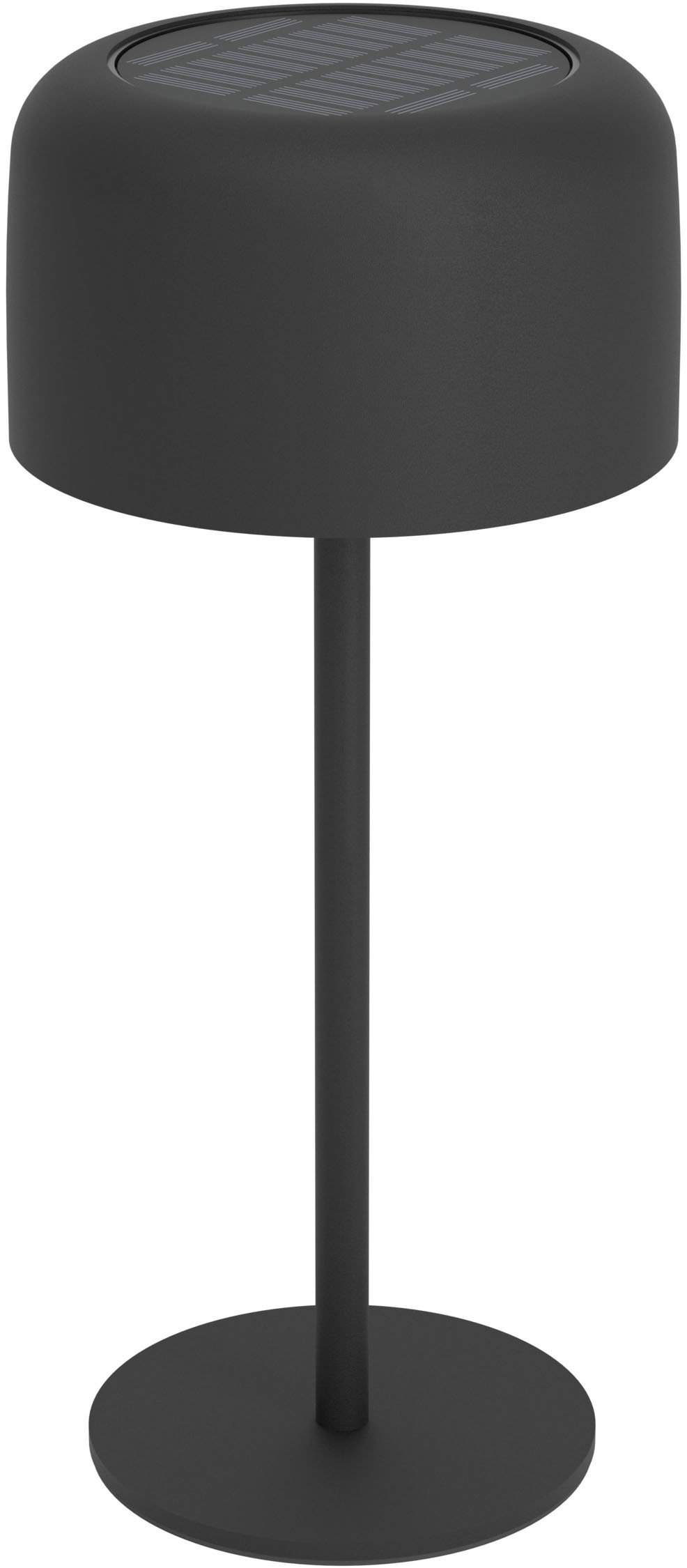 Roccanova Black Solar LED Rechargeable Touch Table Lamp