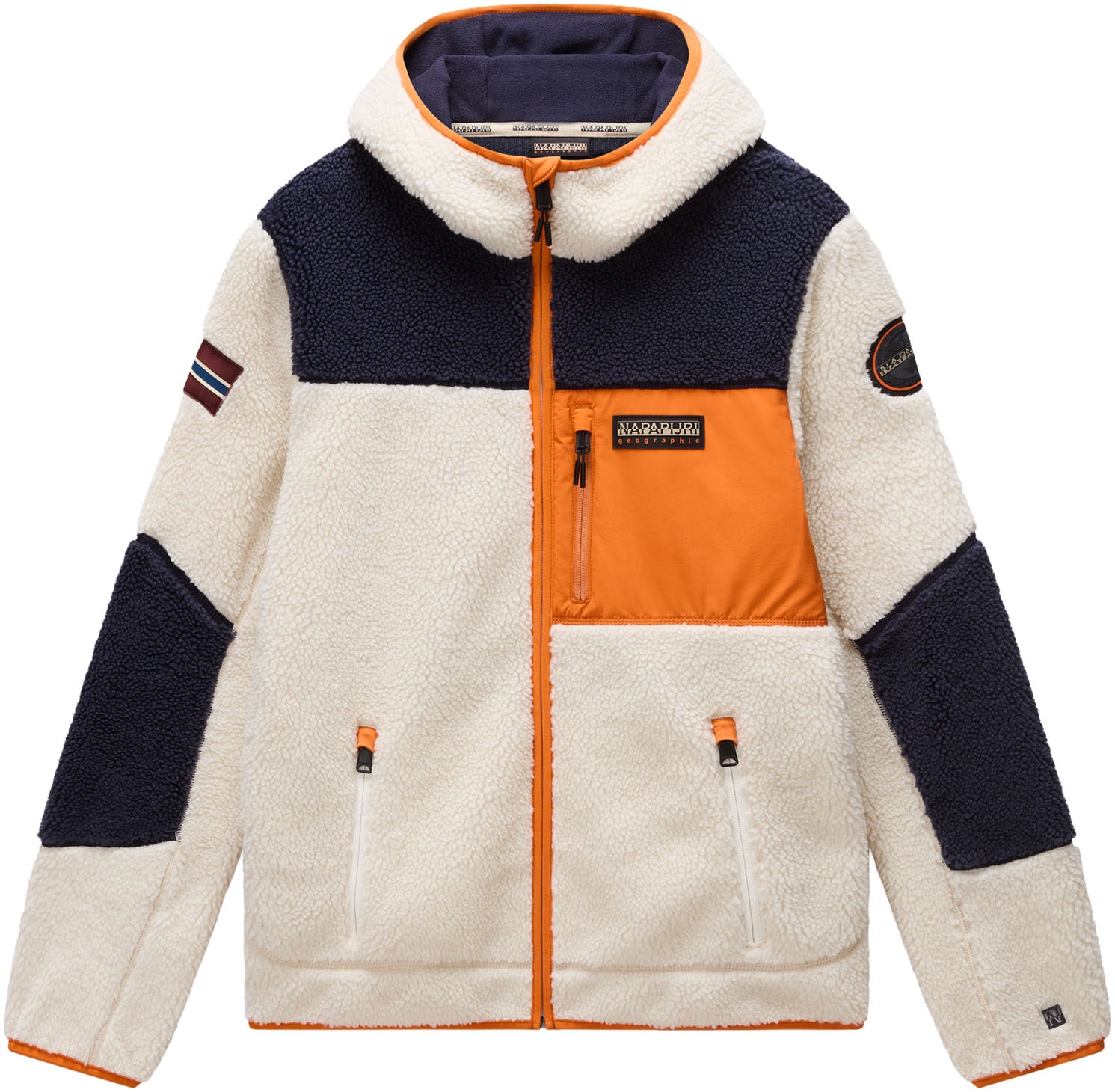 Napapijri Plüschjacke »YUPIK« mit Kapuze mit kontrastfarbenen Details