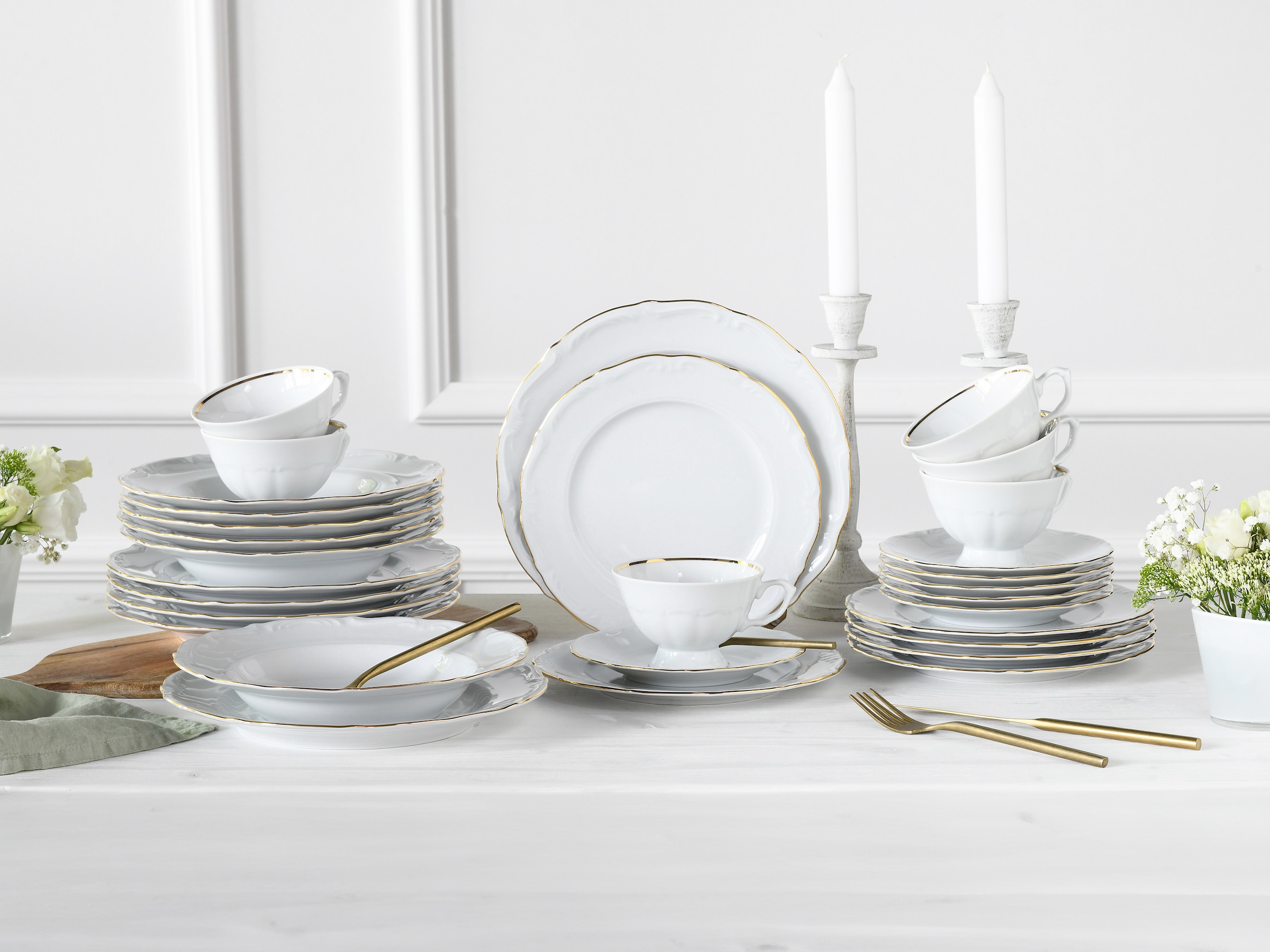 CreaTable Kombiservice »Maria Theresia, Kombi-Service 30-tlg« Traditionelle Porzellanform