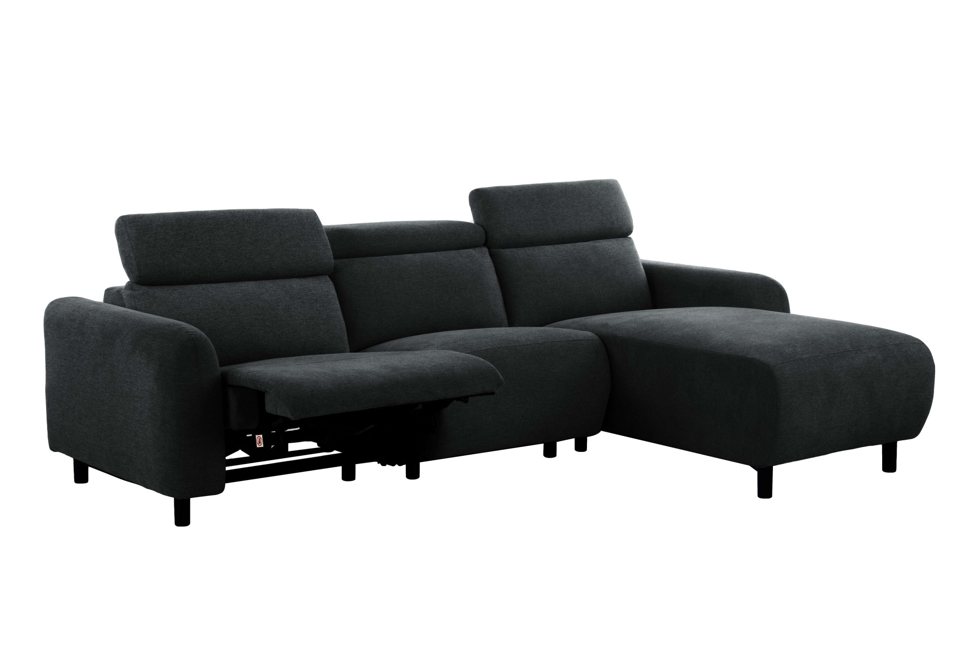 Home affaire Ecksofa »SKAANE Struktur, L-Form, 274 cm, manuelle u. elektrische Funktion,«, rundes Design, Kopfteilverstellung, Federkernpolsterung