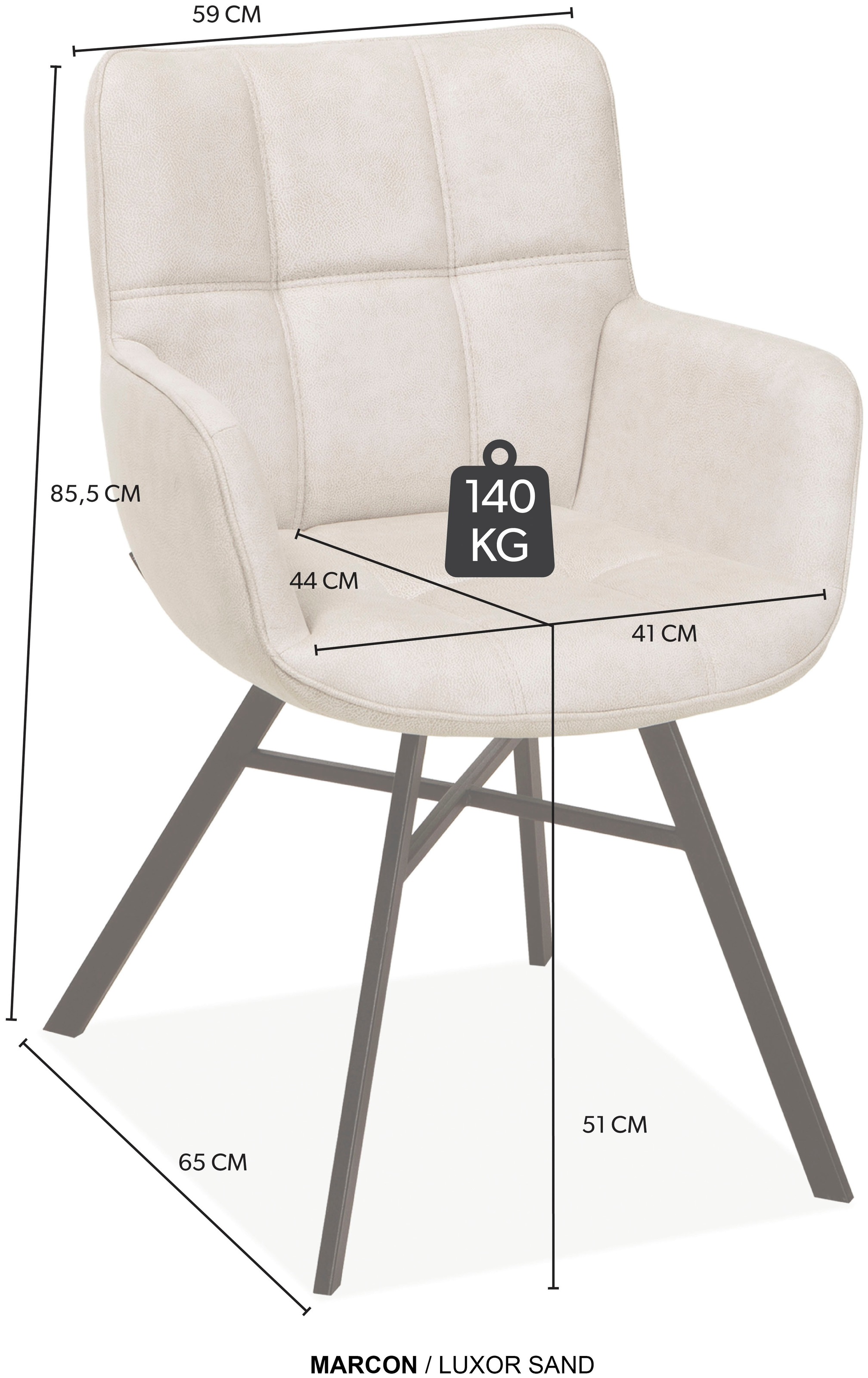 OMG Design Armlehnstuhl »Marcon« (Set) 1 Stk.Esszimmerstuhl, pflegeleichter Bezug