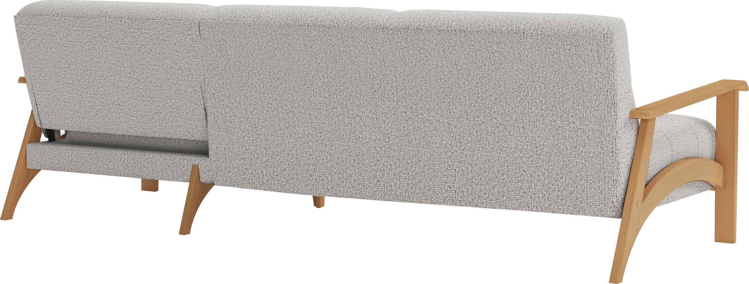 sit&more Ecksofa »Billund L-Form«, Armlehnen aus eichefarbigem Buchenholz, verschiedene Bezüge und Farben