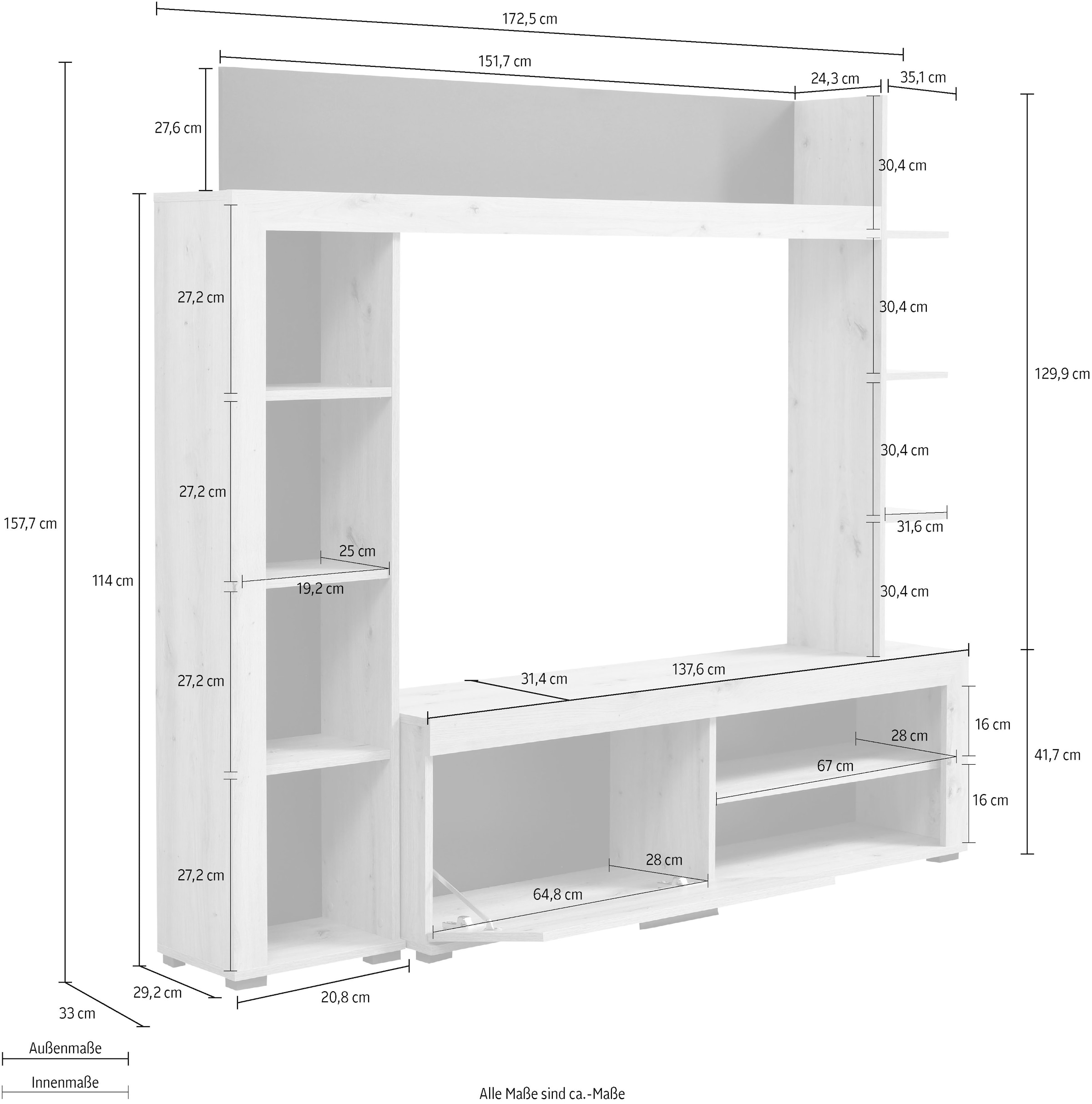INOSIGN Wohnwand »Rubi« 4 Stk. tlg.