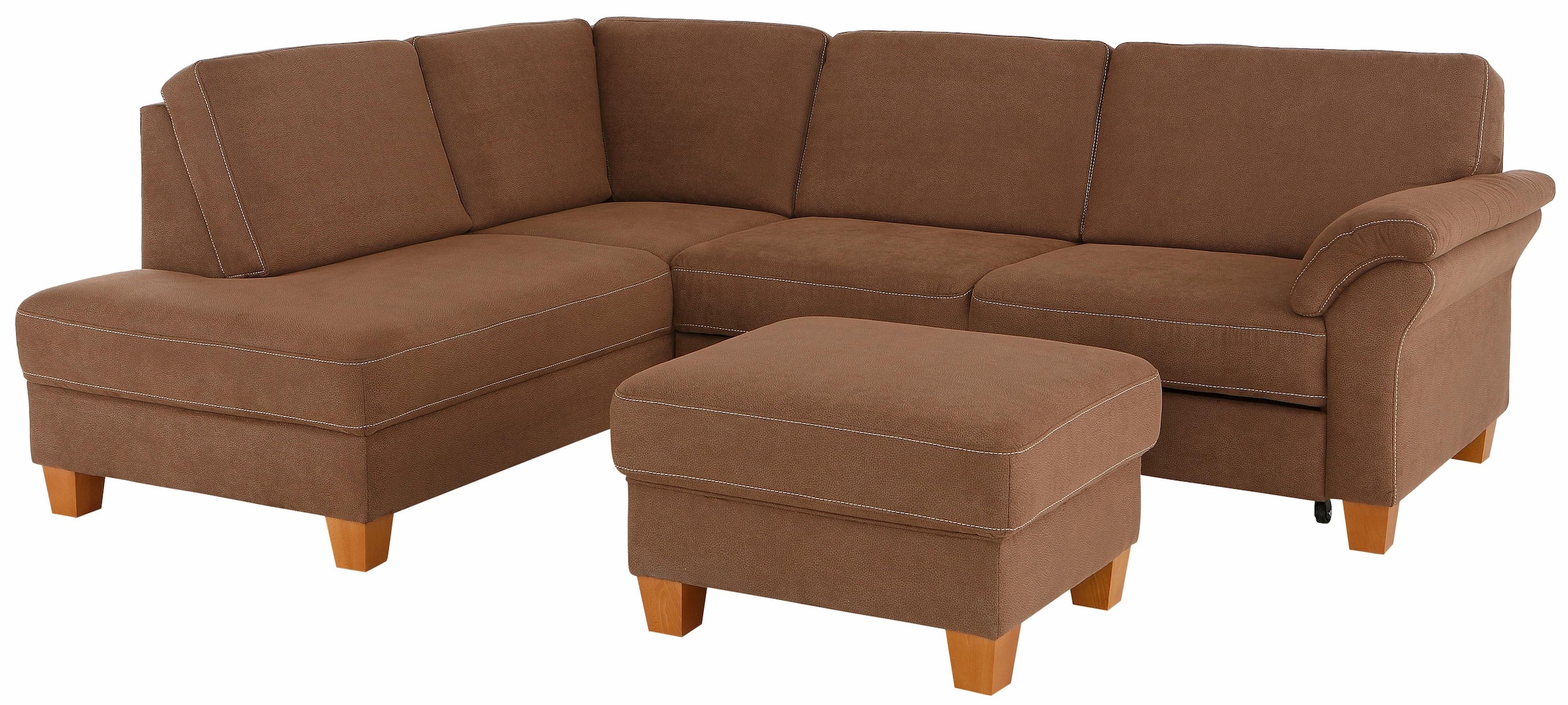 Home affaire Ecksofa »Borkum L-Form«, mit Federkern, wahlweise mit Bettfunktion