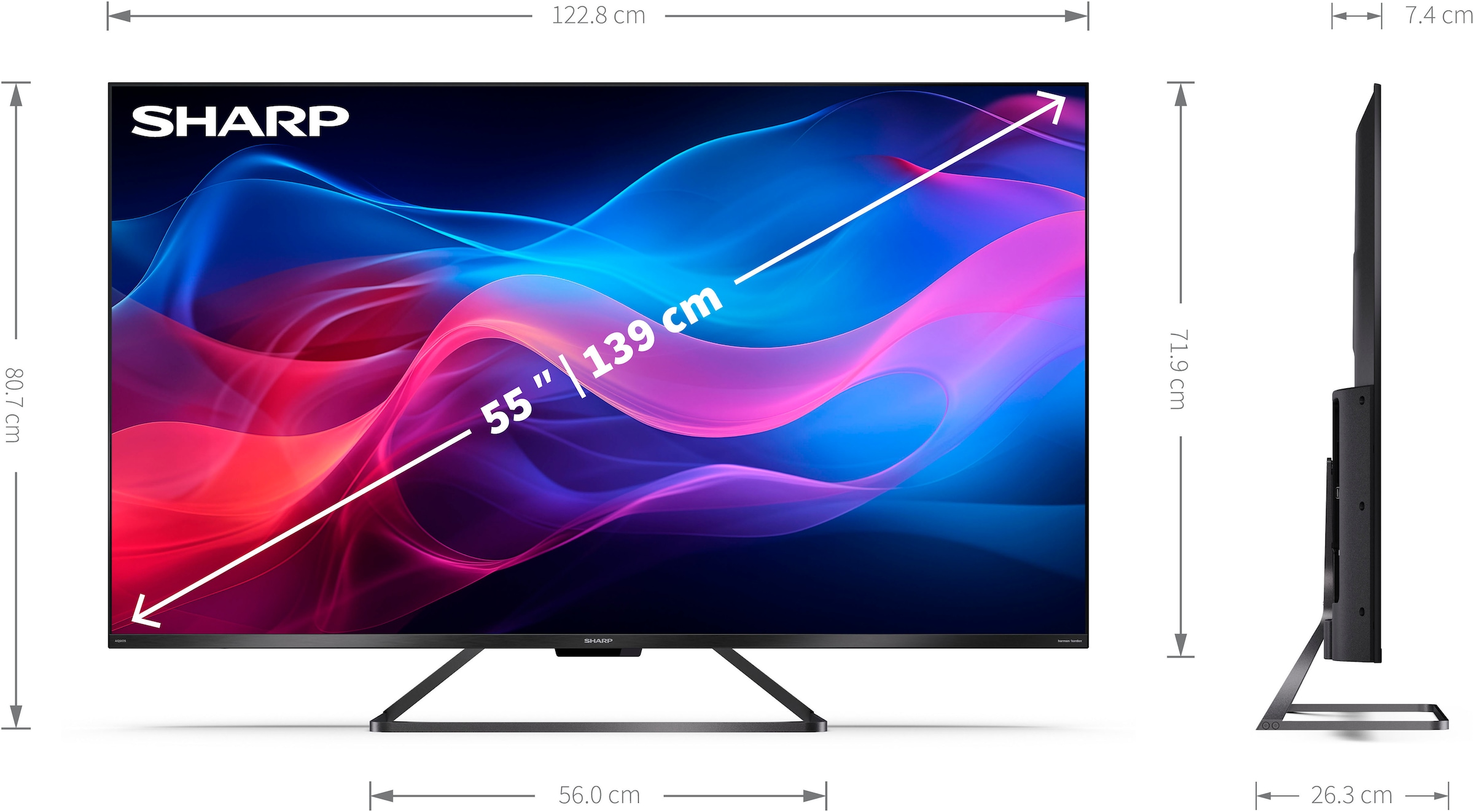 Sharp QLED-Fernseher »4T-C55GRx«, 4K Ultra HD, Smart-TV-Google TV