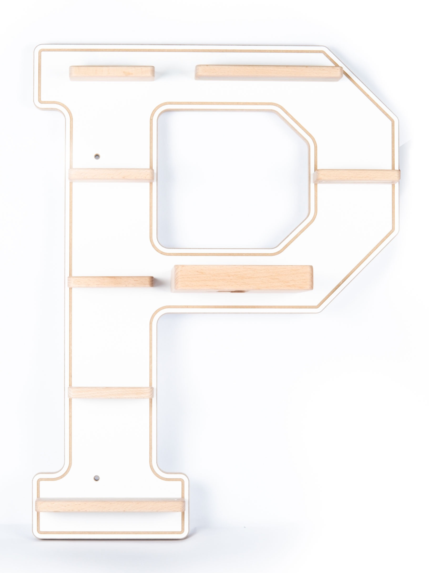 Boarti Wandregal »Holz Regal Buchstabe P für Toniebox Tonies Figuren«