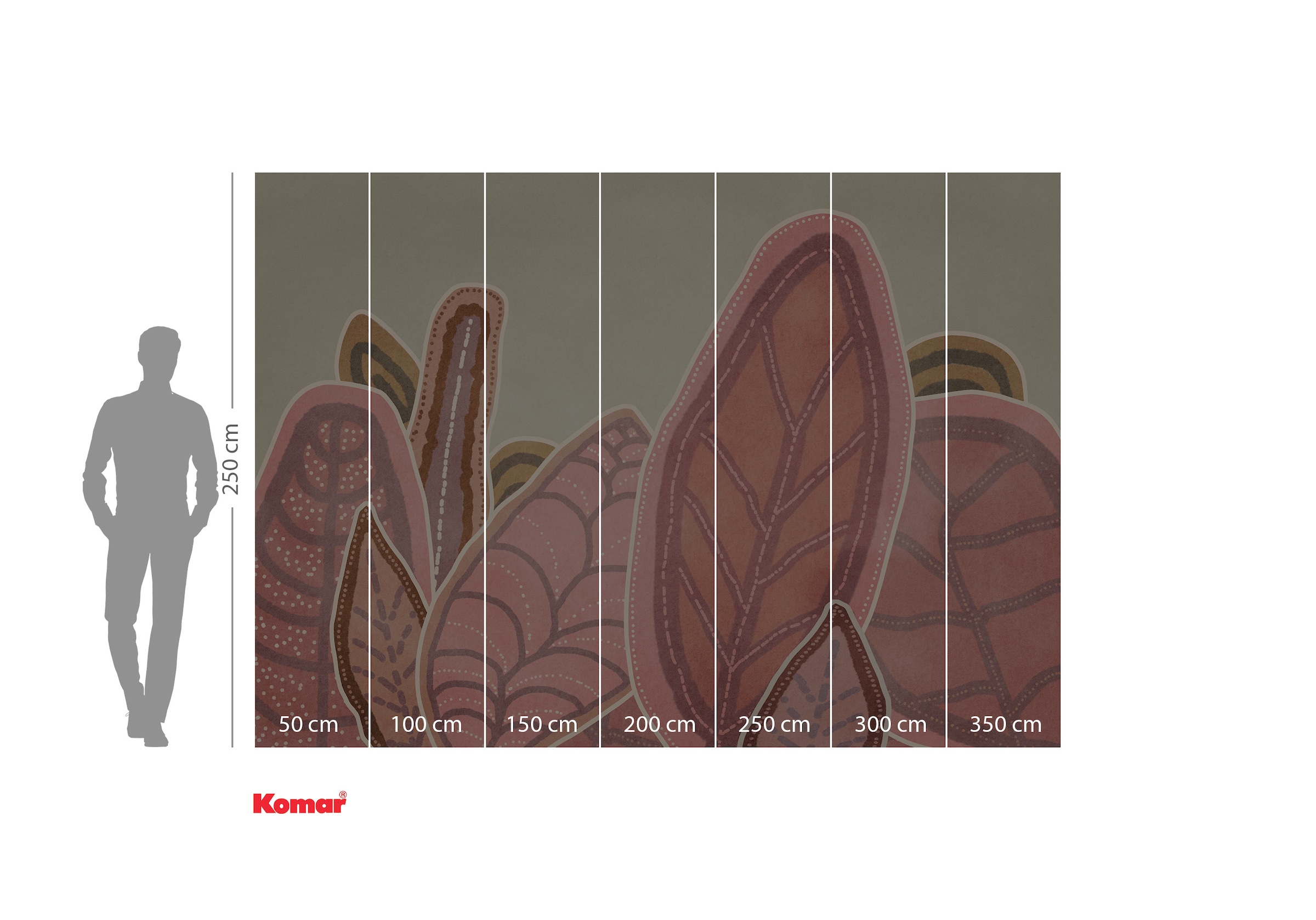 Komar Fototapete »Komar Vlies Fototapete - Papunya Leafs - Größe 350 x 250 cm«, bedruckt