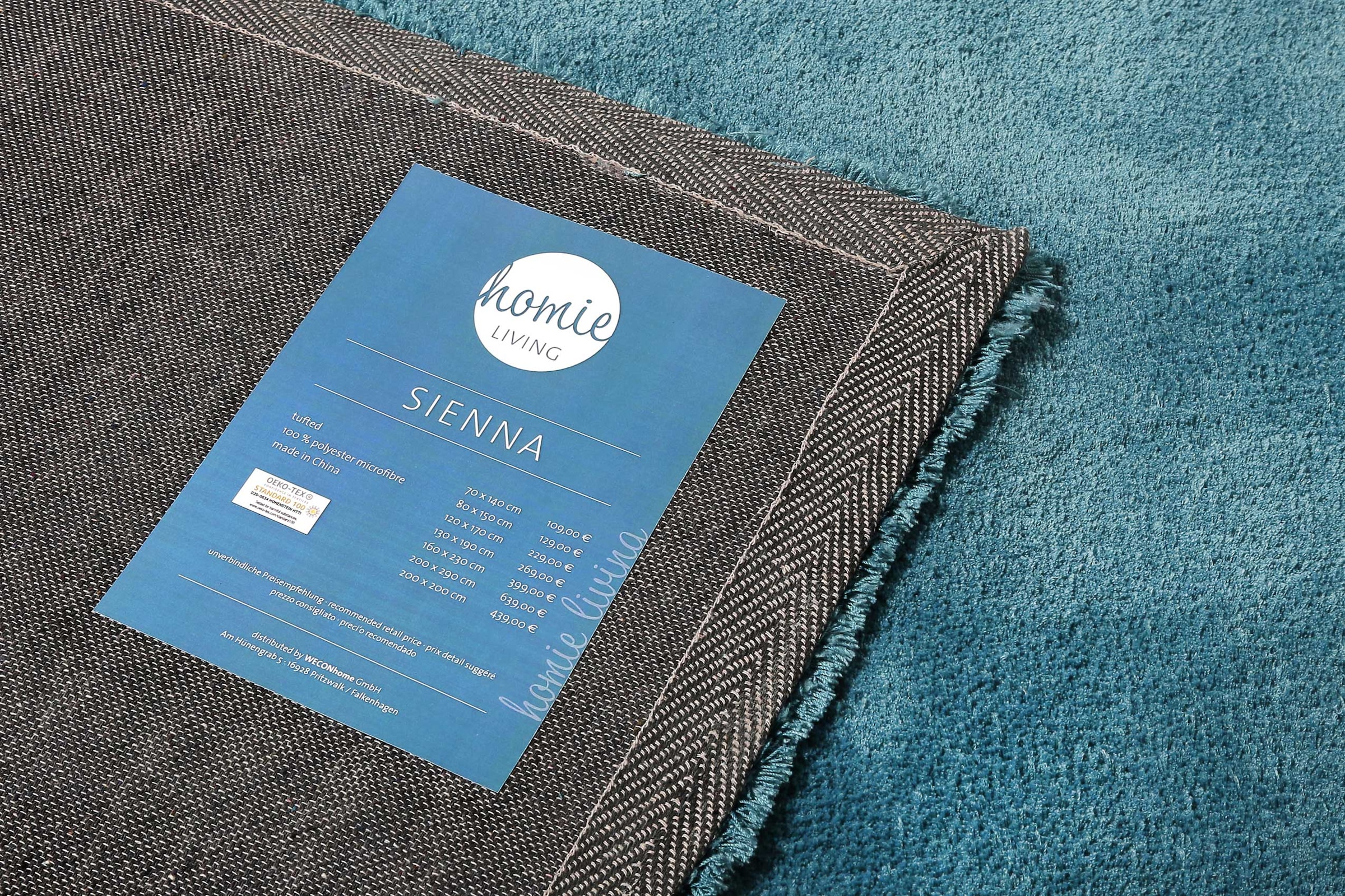 Homie Living Teppich »Sienna«, rechteckig, 20 mm Höhe, Hochflor, Microfaser, uni, weich & kuschelig, Wohnzimmer, Schlafzimmer