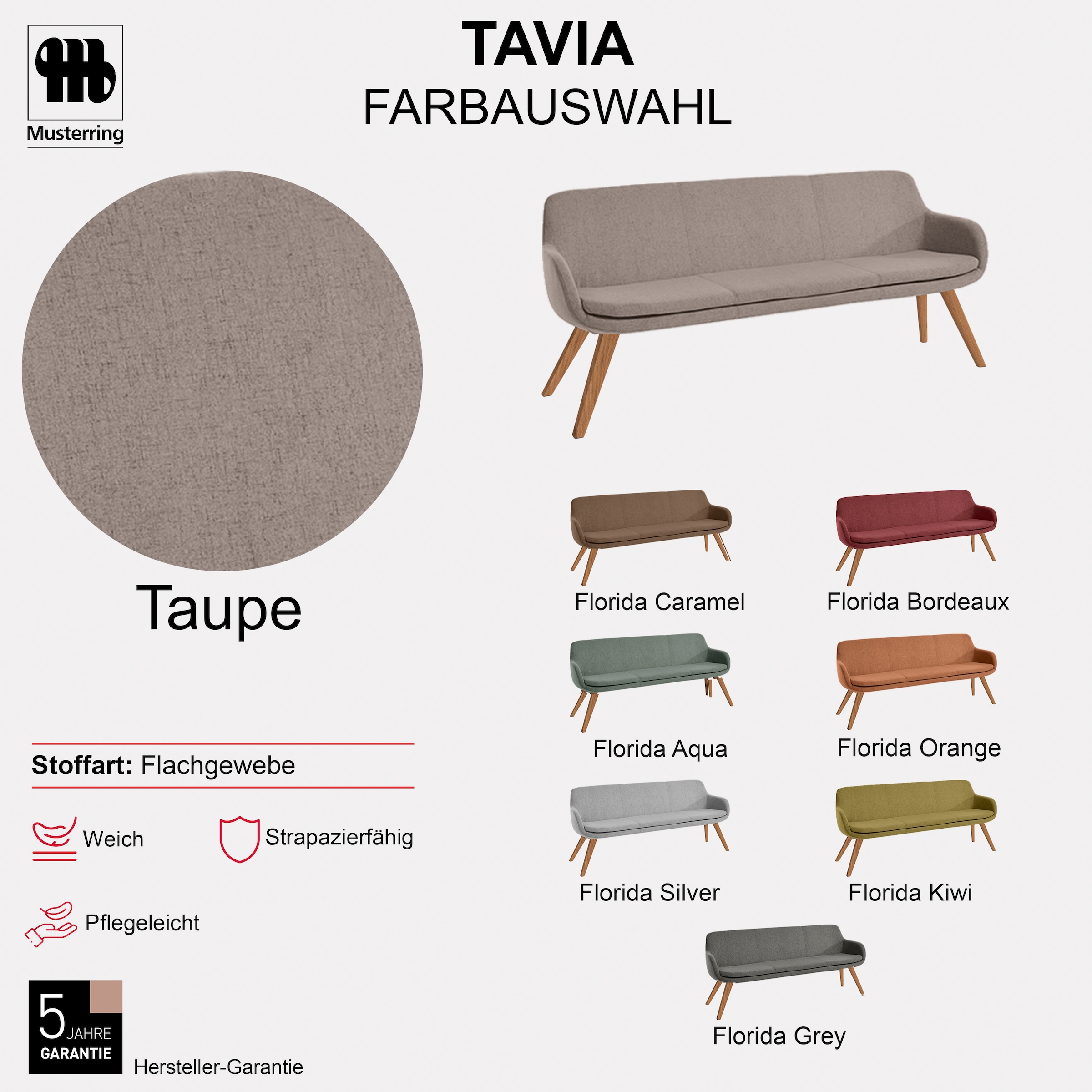 Musterring Essbank »Tavia« Stativgestell Wildeiche massiv geölt, Breite 180, 200 oder 220 cm