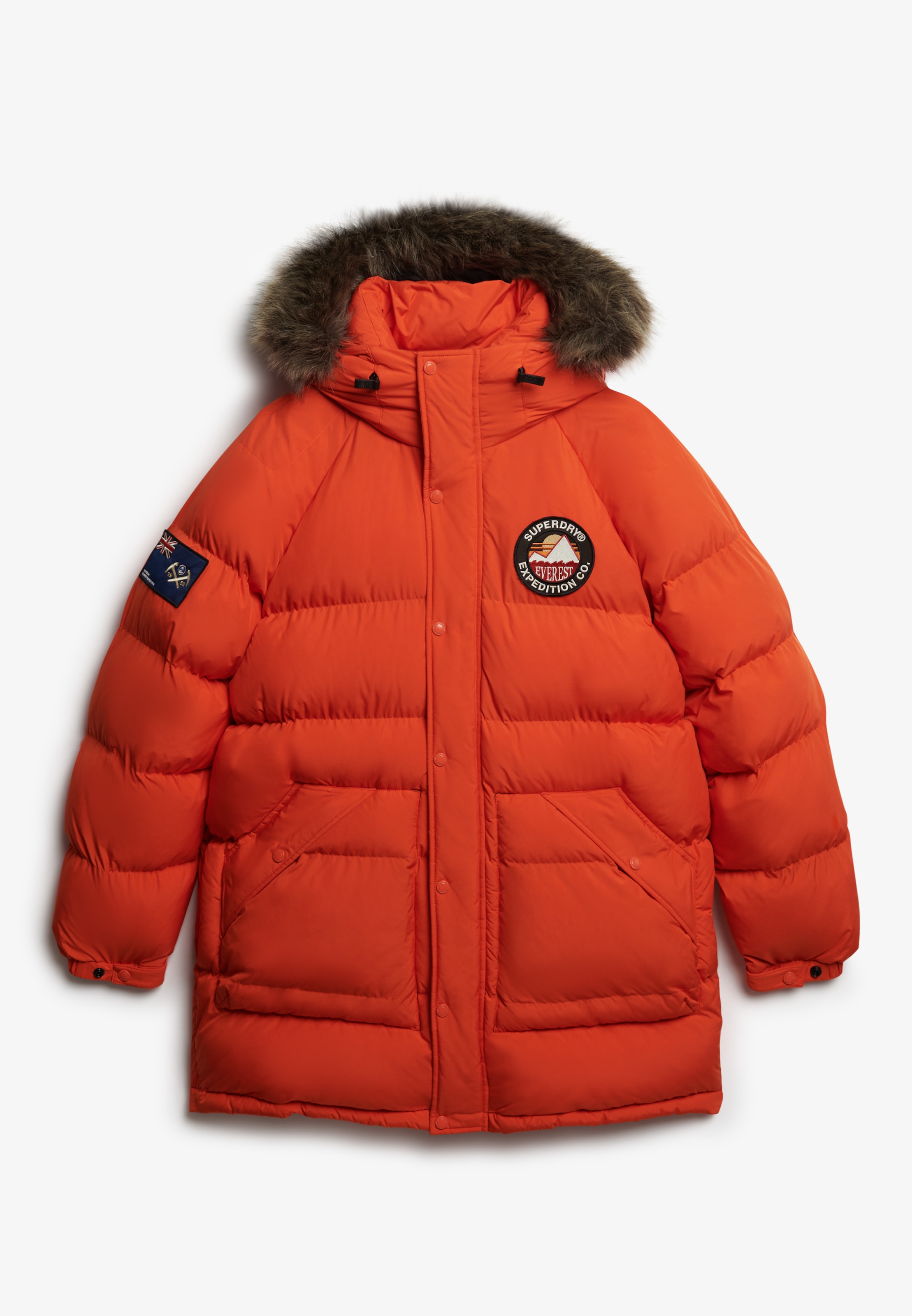Superdry Steppjacke »EVEREST LONGLINE BAFFLED PARKA« mit Kapuze