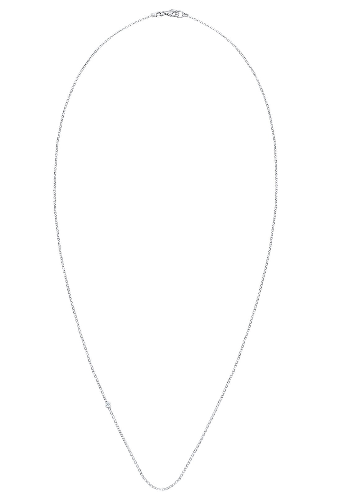 Elli DIAMONDS Silberkette »Halskette Solitär Diamant Weiß Brillantschliff (0,03 ct) 925 Sterling Silber«