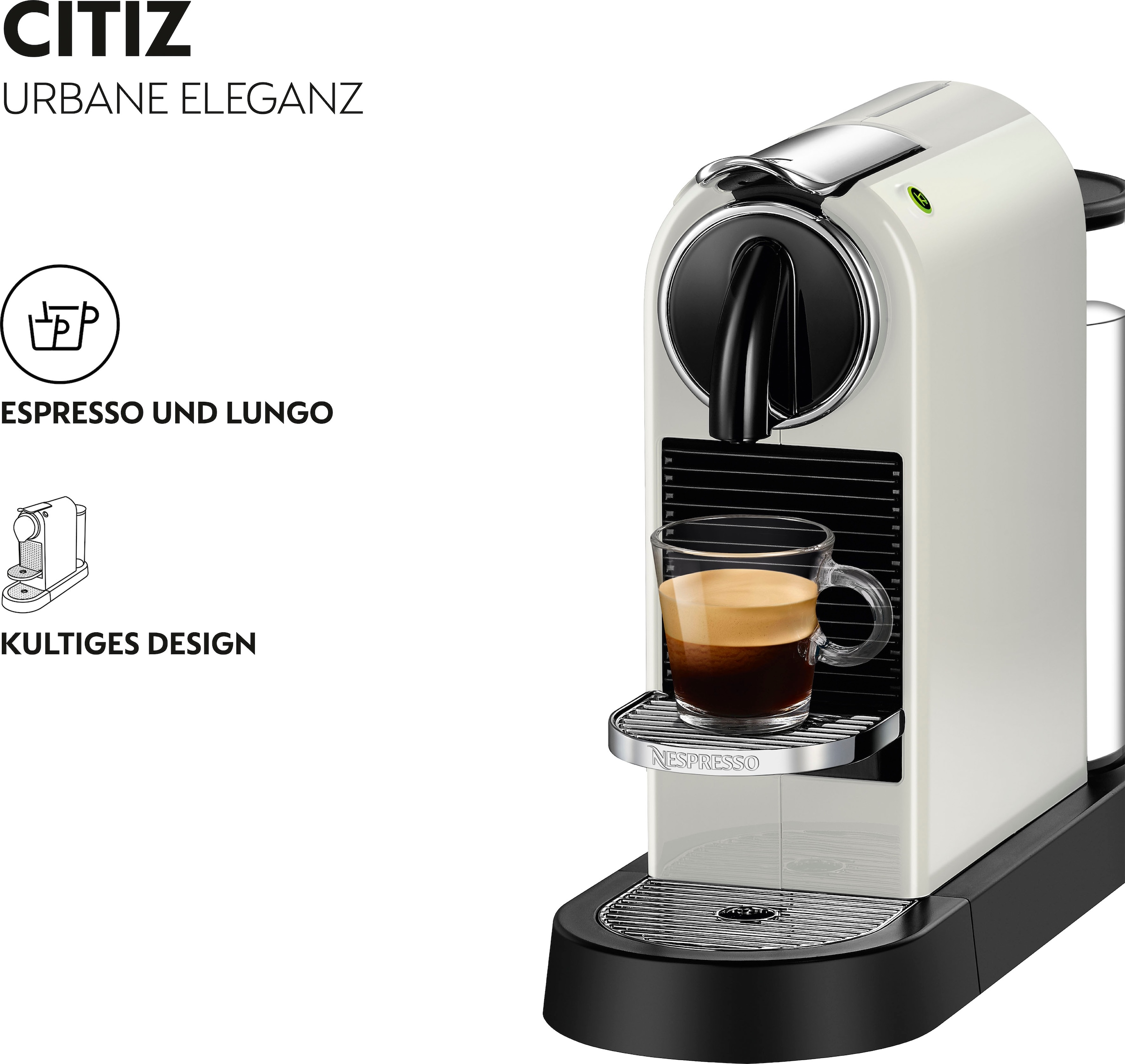 Nespresso Kapselmaschine »CITIZ EN 167.W von DeLonghi, White«, inkl.  Willkommenspaket mit 7 Kapseln mit 3 Jahren XXL Garantie | Kapselmaschinen