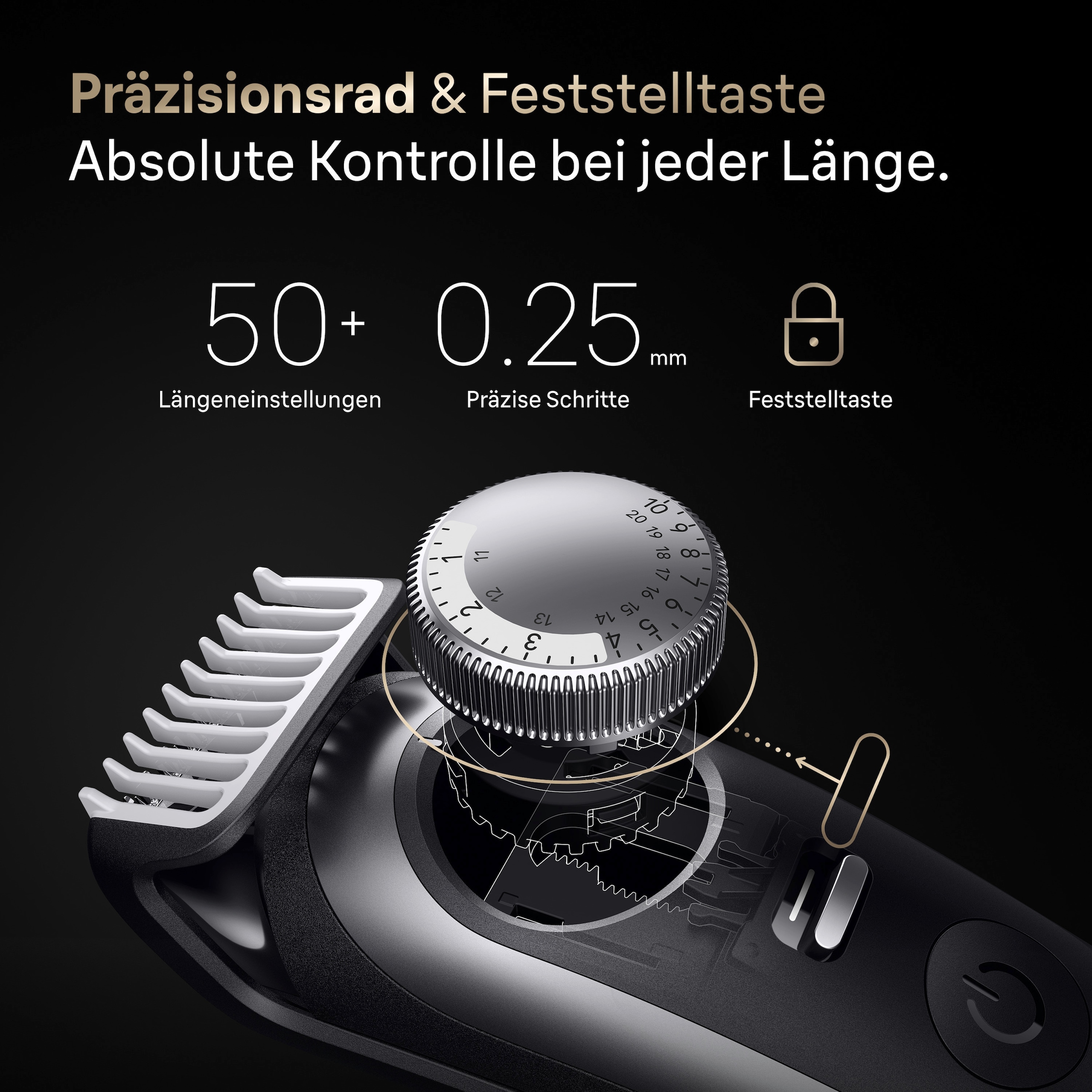 Braun Haarschneider »Barttrimmer BT9520« Lebenslang scharfe ProBlade Klinge, 180 Min Akkulaufzeit, 52 Längen