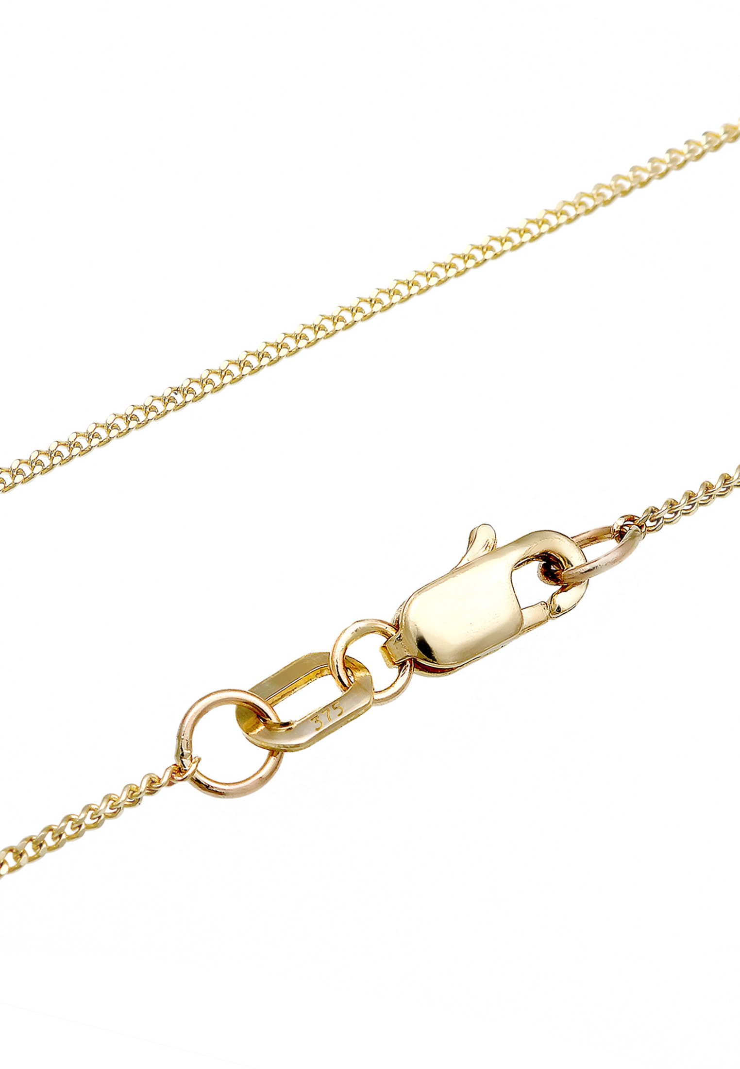 Elli Premium Kette mit Anhänger »Halskette Solitär Mondstein Gemstone Natur 375er Gelbgold«