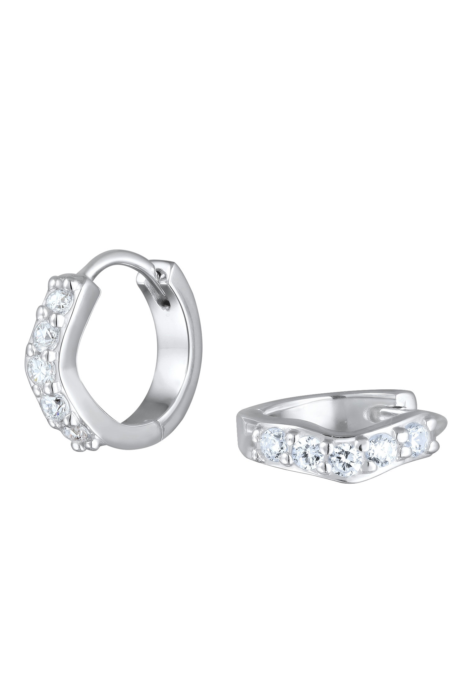 Elli DIAMONDS Paar Creolen »Ohrringe Creolen Lab Grown Diamanten (0.07 ct) 925 Silber«