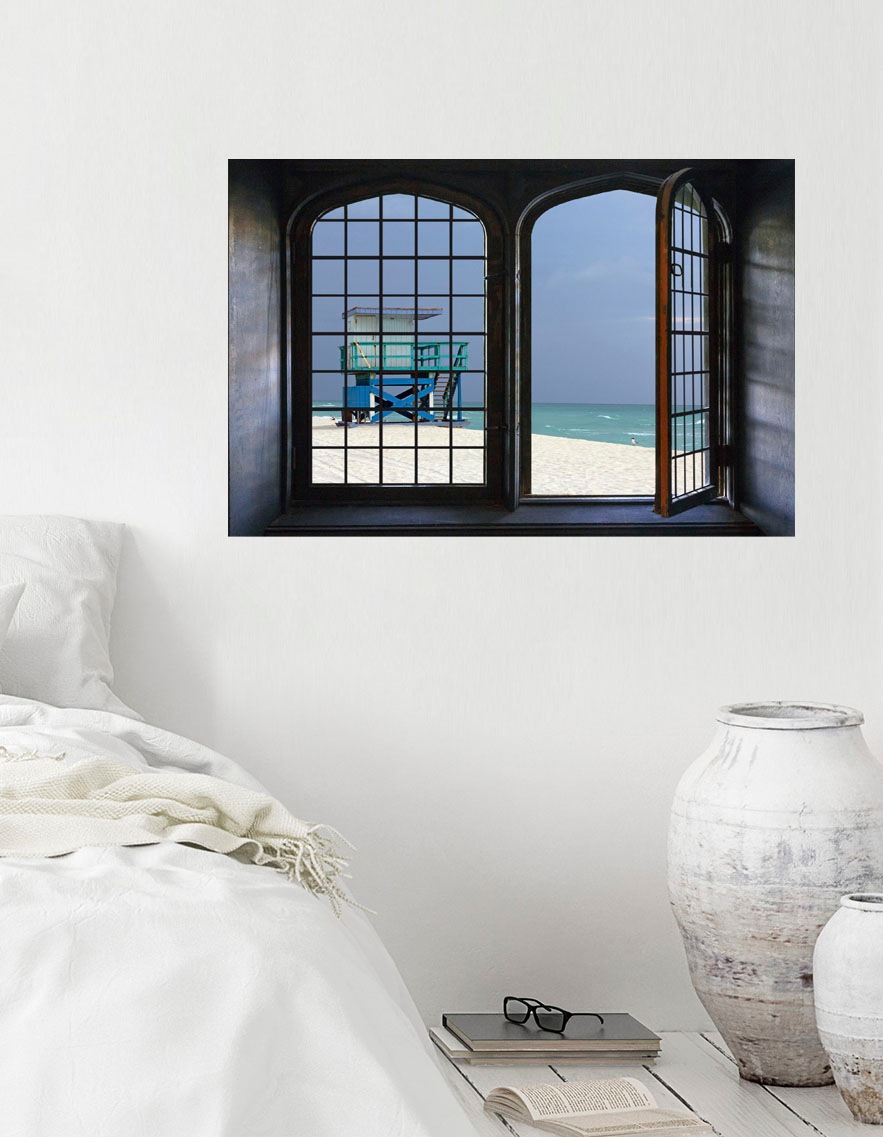 queence Wandsticker »Miami«, Wandsticker, Wandbild, selbstklebend, 3D, Fenster