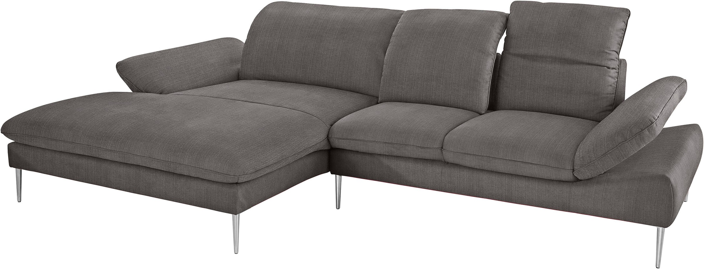 W.SCHILLIG Ecksofa »enjoy&MORE, Designsofa, elegant und bequem, L-Form«, mit Sitztiefenverstellung, Füße Chrom glänzend, Breite 310 cm