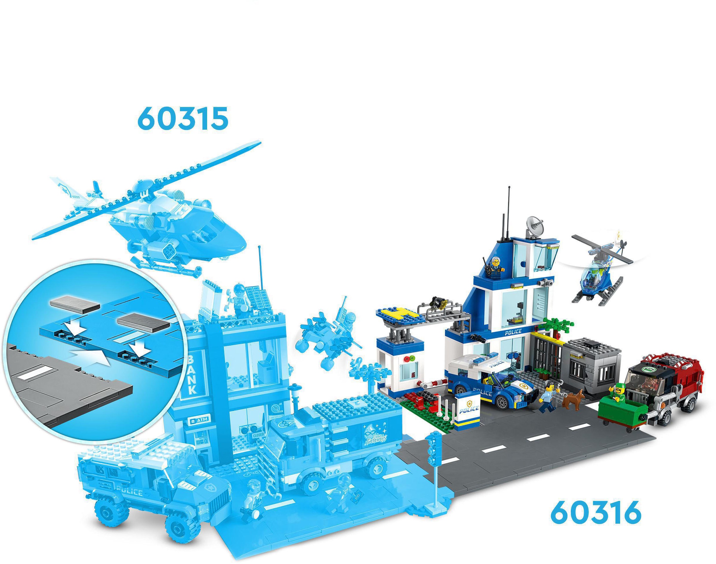 LEGO® Konstruktionsspielsteine »Polizeistation (60316), LEGO® City«, (668 St.)