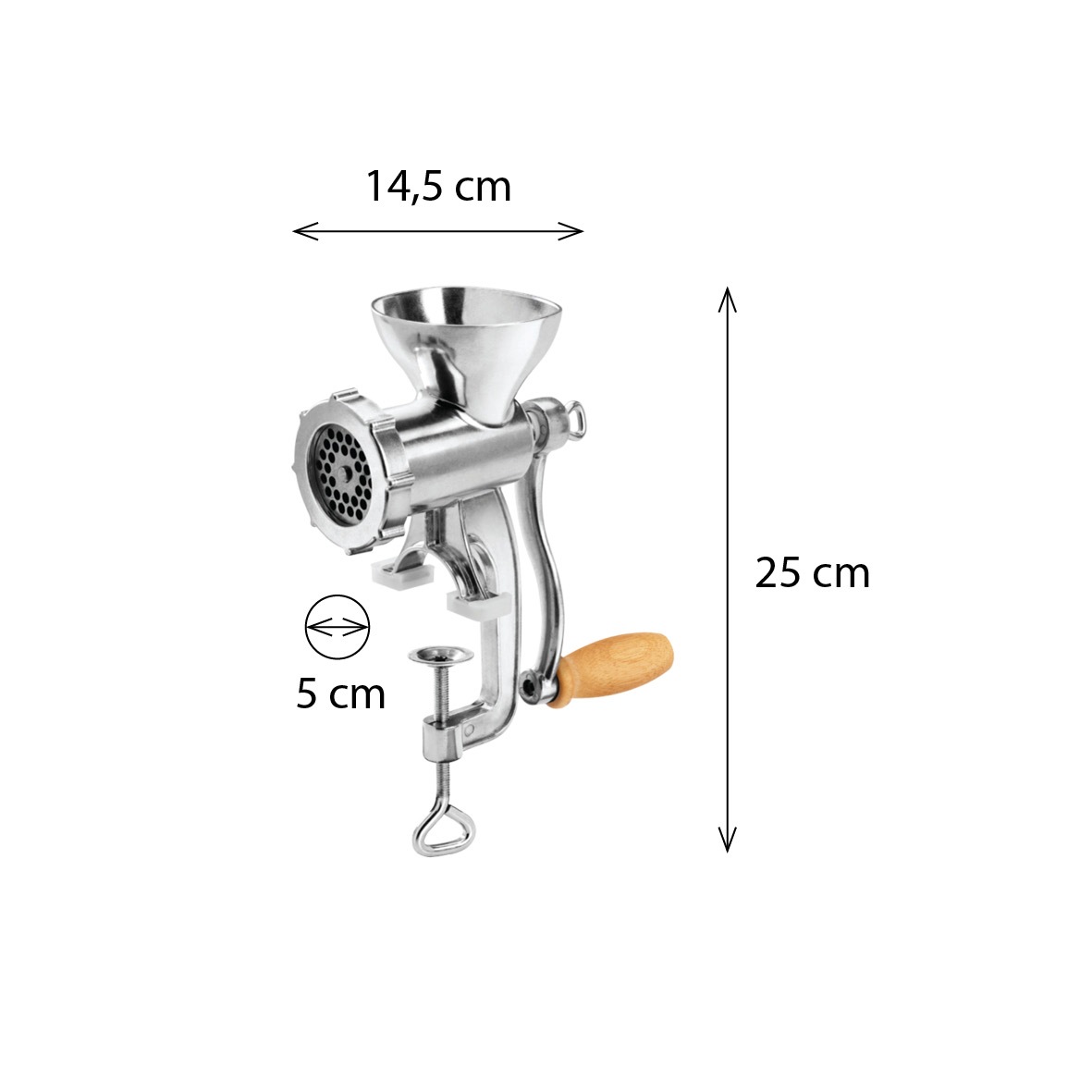 Metaltex Fleischwolf »Jack Alu Grösse 5«, mit Spritzgebäckaufsatz, Wurstfülltrichter, Stößel, H. 25cm, T. 14,5cm