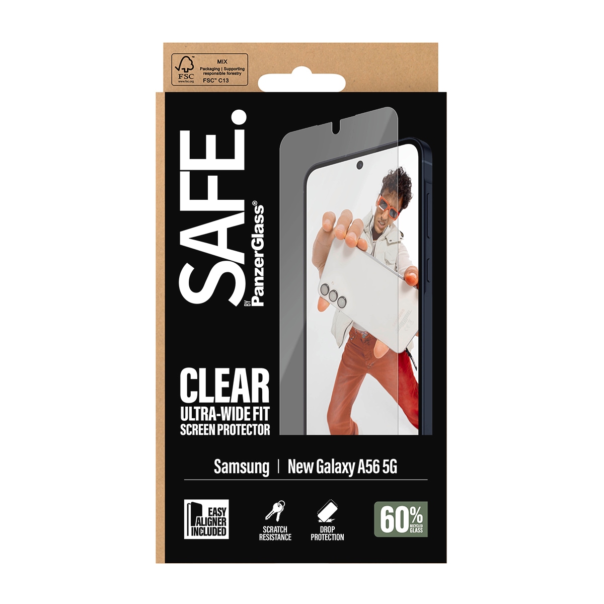 SAFE by PanzerGlass Displayschutzglas »Ultra-Wide Fit Screen Protector mit EasyAligner« für Samsung Galaxy A57 Displayschutzfolie, Schutzfolie, Bildschirmschutz, kratz- & stoßfest
