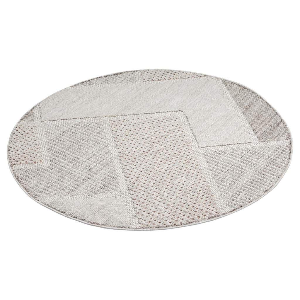 Carpet City Teppich »LINDO 8877«, rund, 11 mm Höhe, Kurzflor, Hochtief-Muster/ 3D-Effekt, Boho-Stil, Wohnzimmer