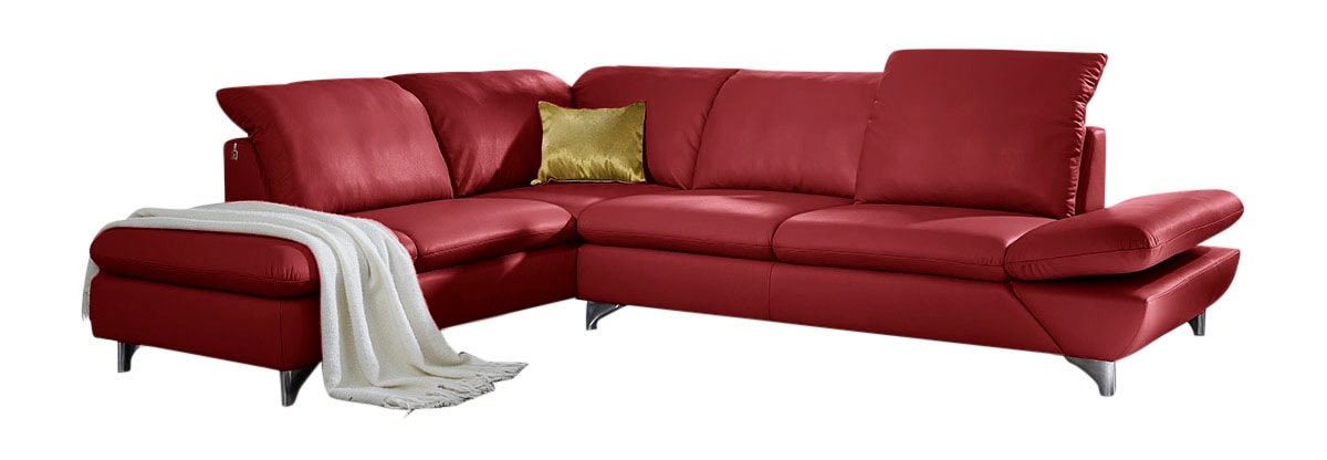 W.SCHILLIG Ecksofa »taoo, elegant und zeitlos, bequem, L-Form«, mit Sitziefenverstellung & Kopfteilverstellung