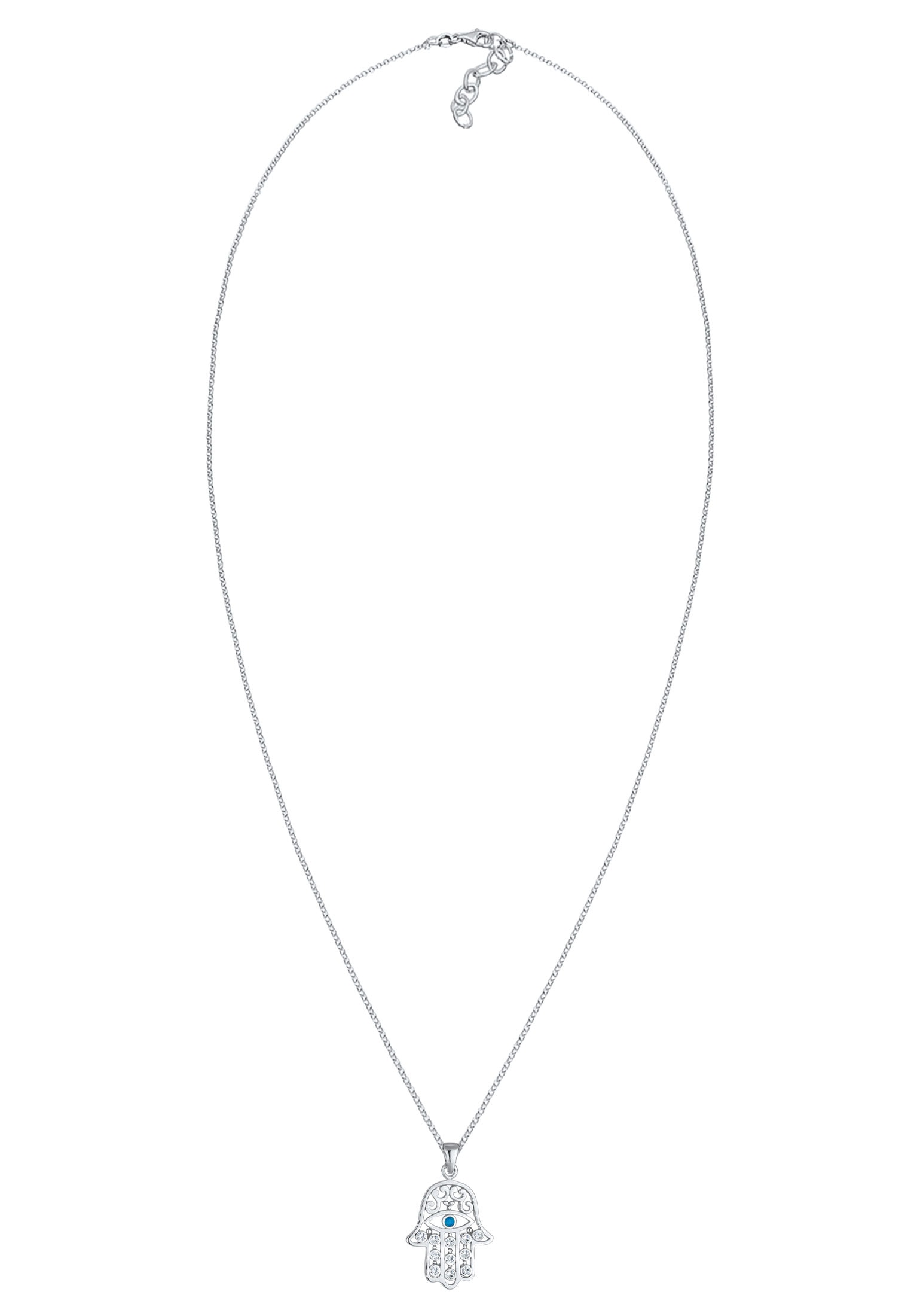 Elli Lange Kette »Halskette Hamsa Evil Eye Kristalle Schutzsymbol 925 Silber«
