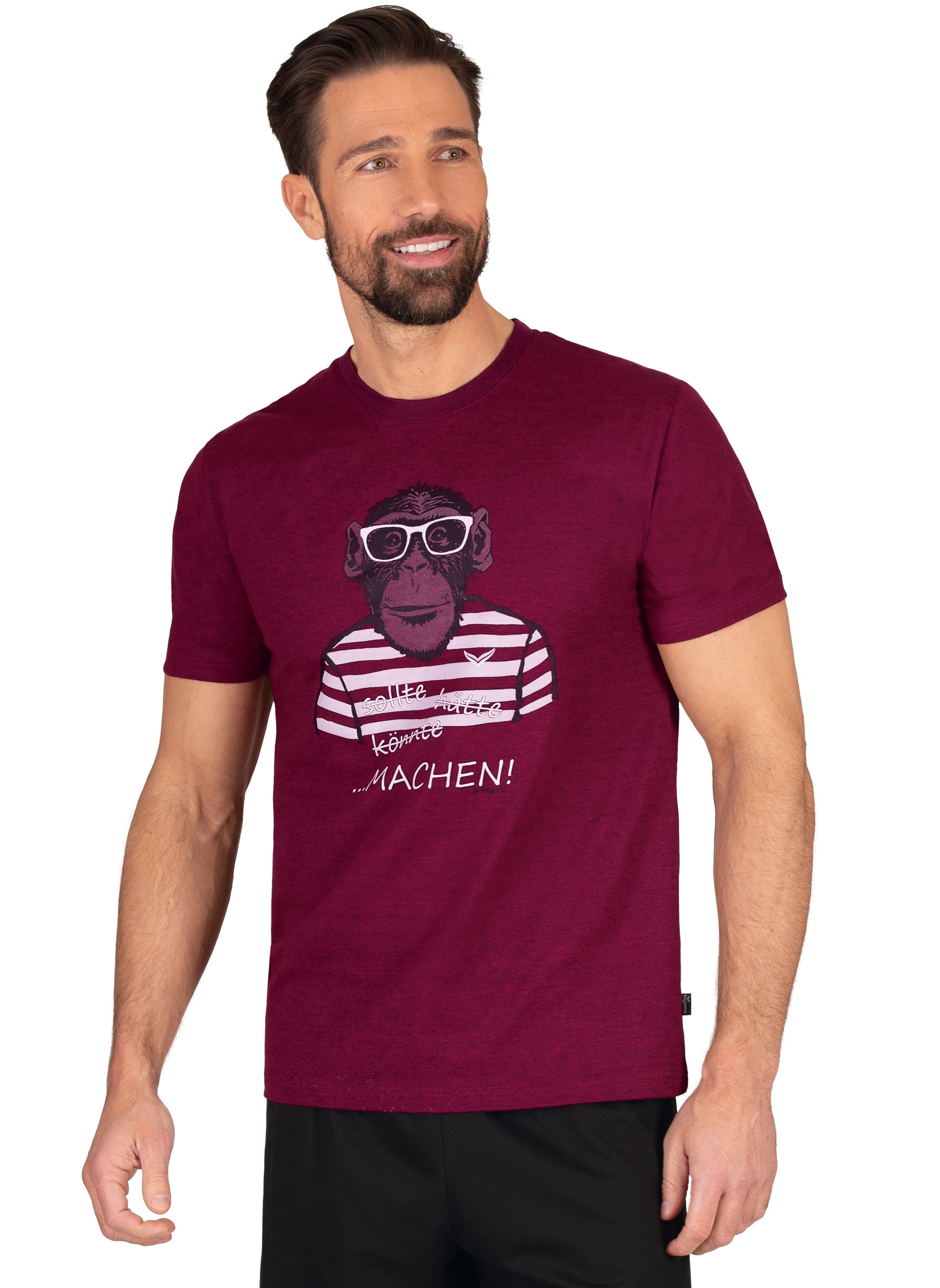 Trigema T-Shirt »TRIGEMA T-Shirt mit großem Affen-Aufdruck«, (1 tlg.)