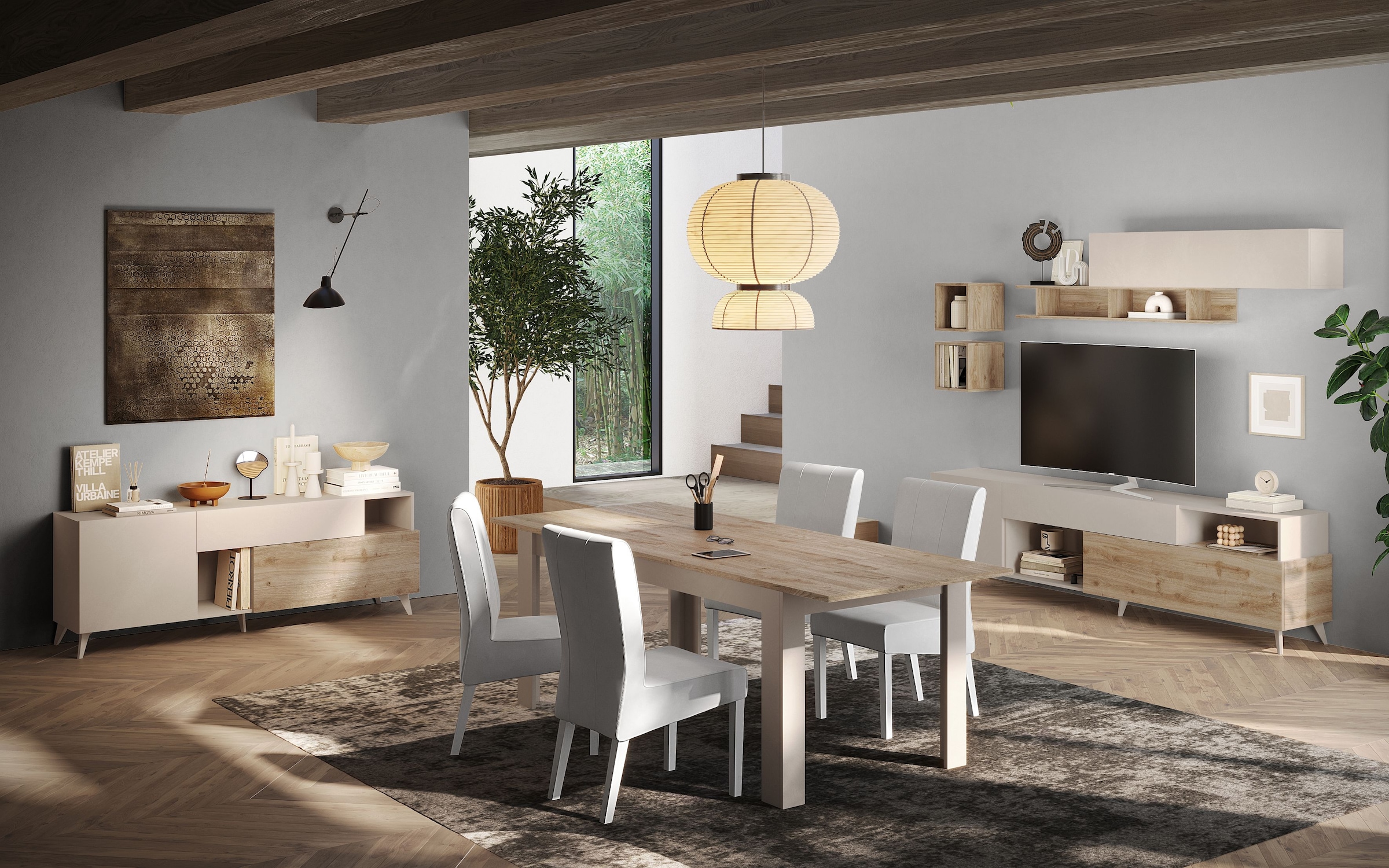 INOSIGN Lowboard »Monaco in Breite 241 cm, TV-Schrank mit Tür, Klappe und Schubkasten« Mediaboard – sanft schließend, edel, mit Kabelkanal, spürbar geräumig