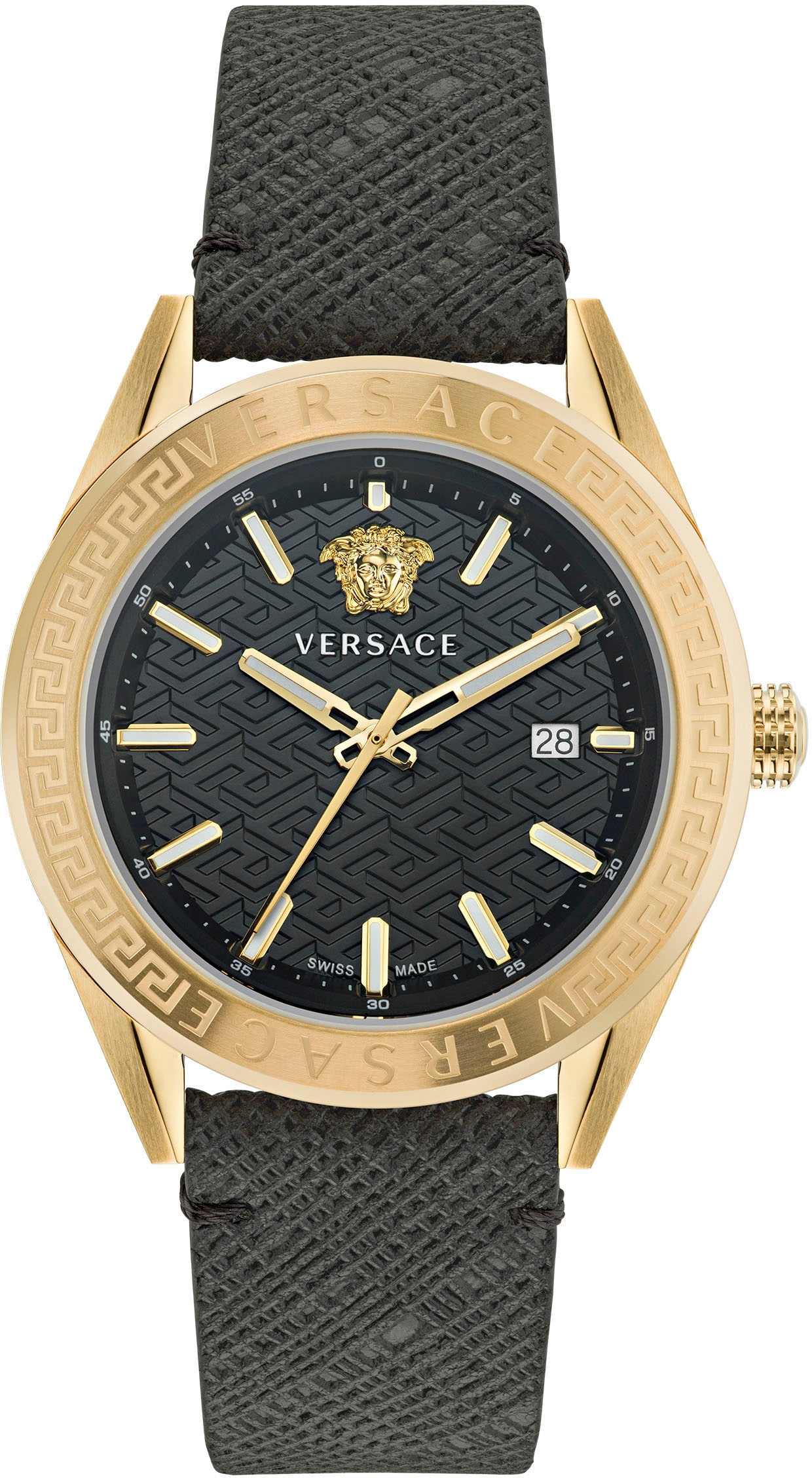 Quarzuhr »V-CODE, VE6A00223«, Armbanduhr, Herrenuhr, Datum, Swiss Made, Leuchtzeiger,...