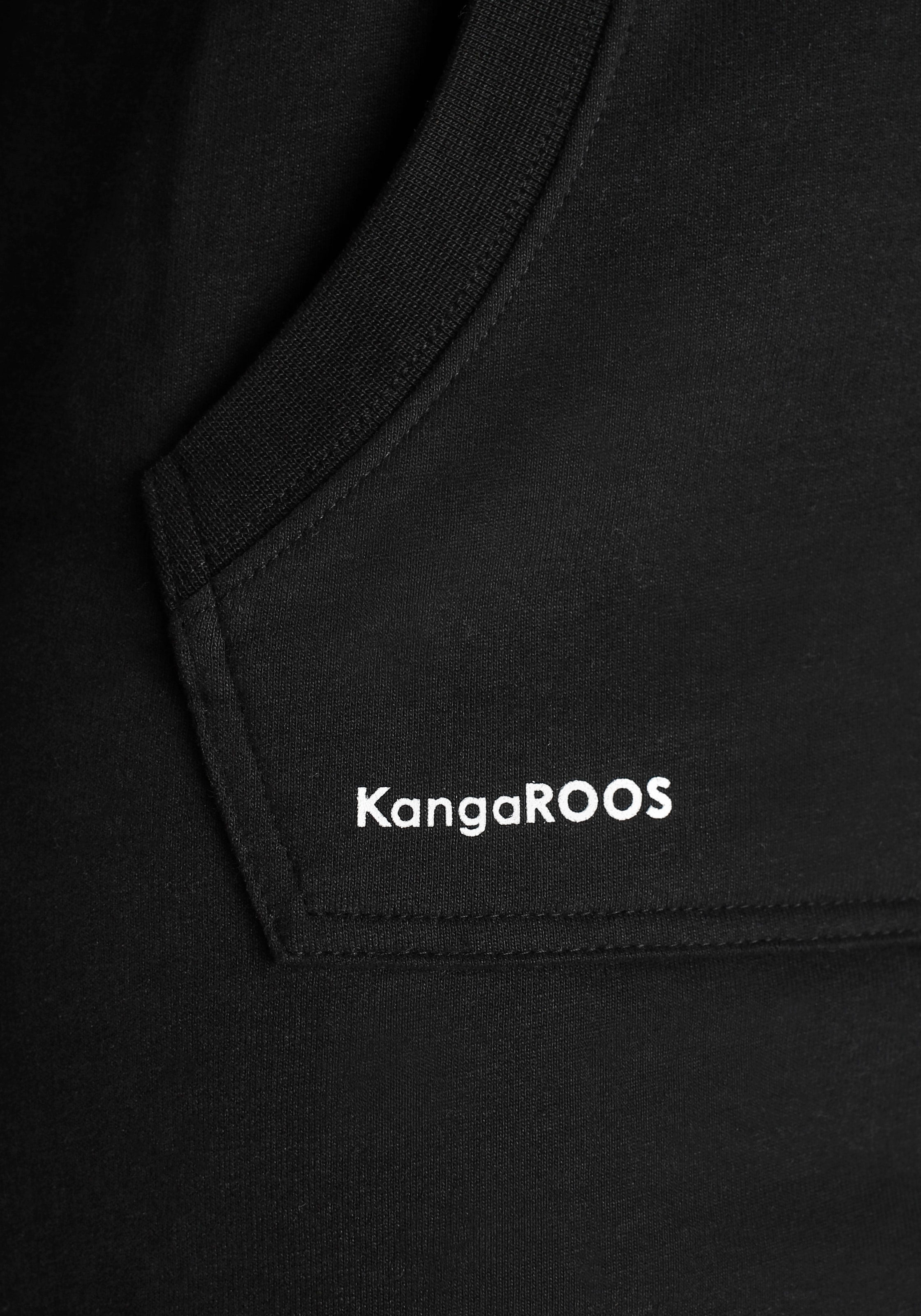 KangaROOS Sweatkleid, knielang, figurumspielend, aus angerauter Sweatware, mit Kapuze