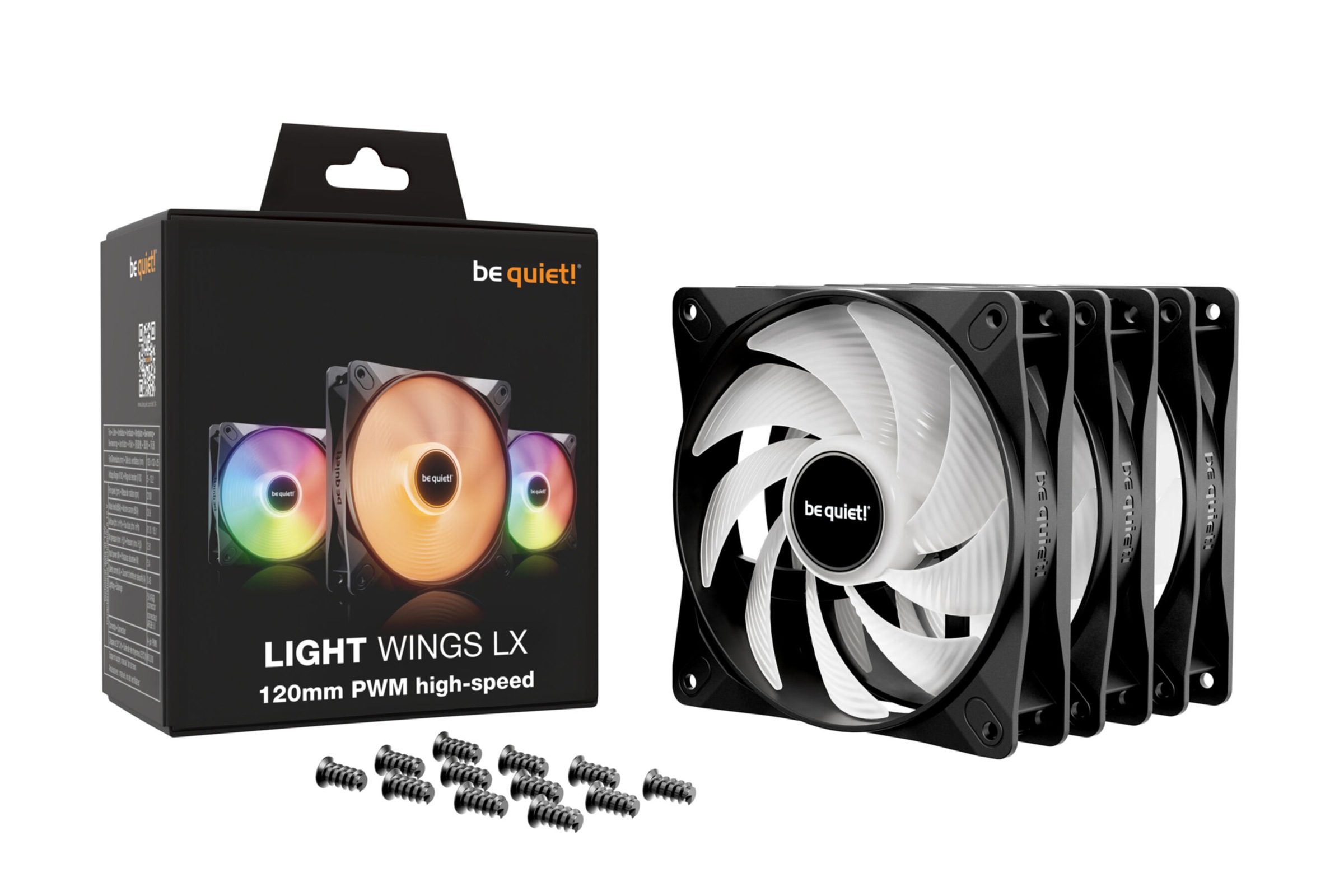 be quiet! Gehäuselüfter »LIGHT WINGS LX 120mm PWM High Speed 3-Pack«, (Packung, 3 St.)