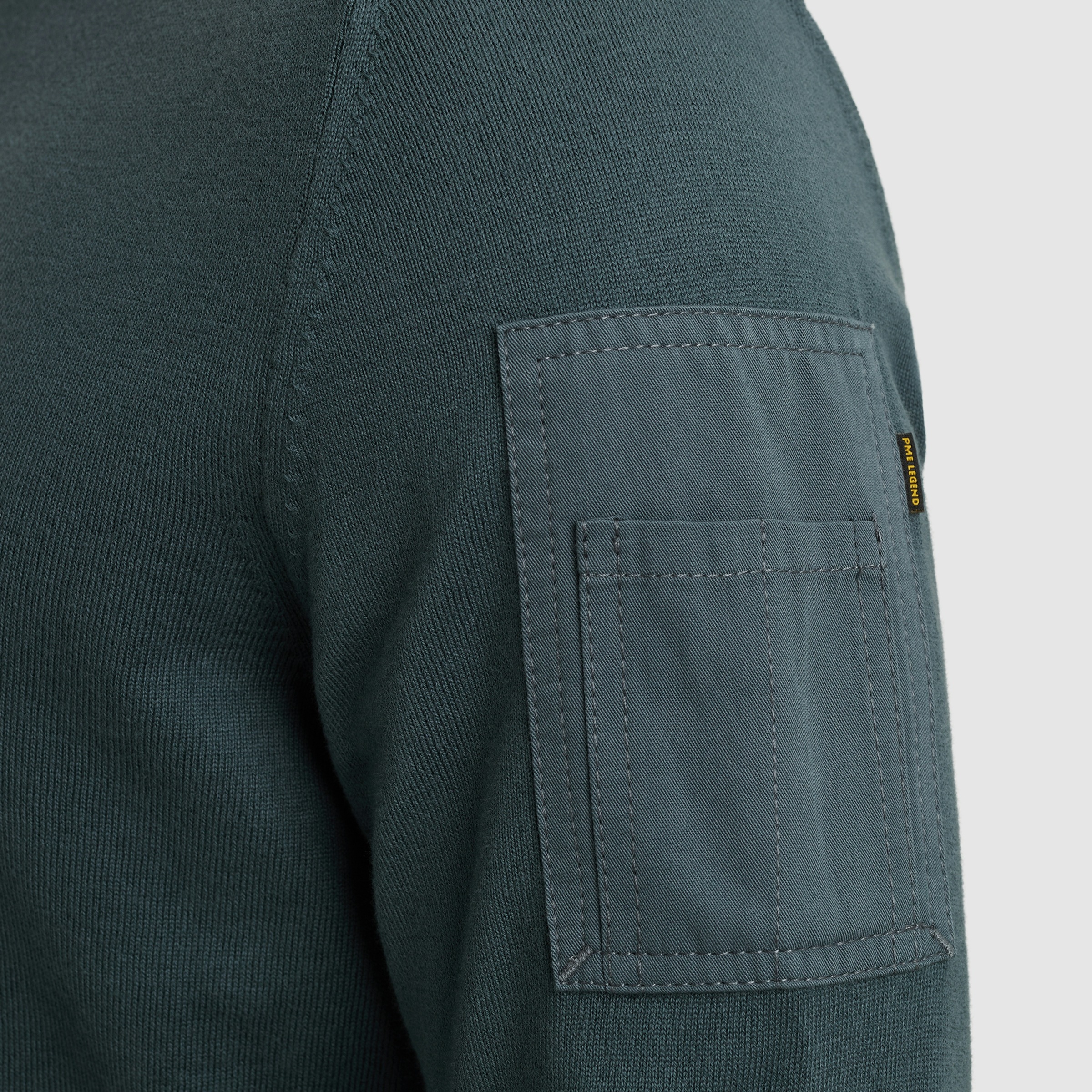 PME LEGEND Rundhalspullover mit Logo Stickerei