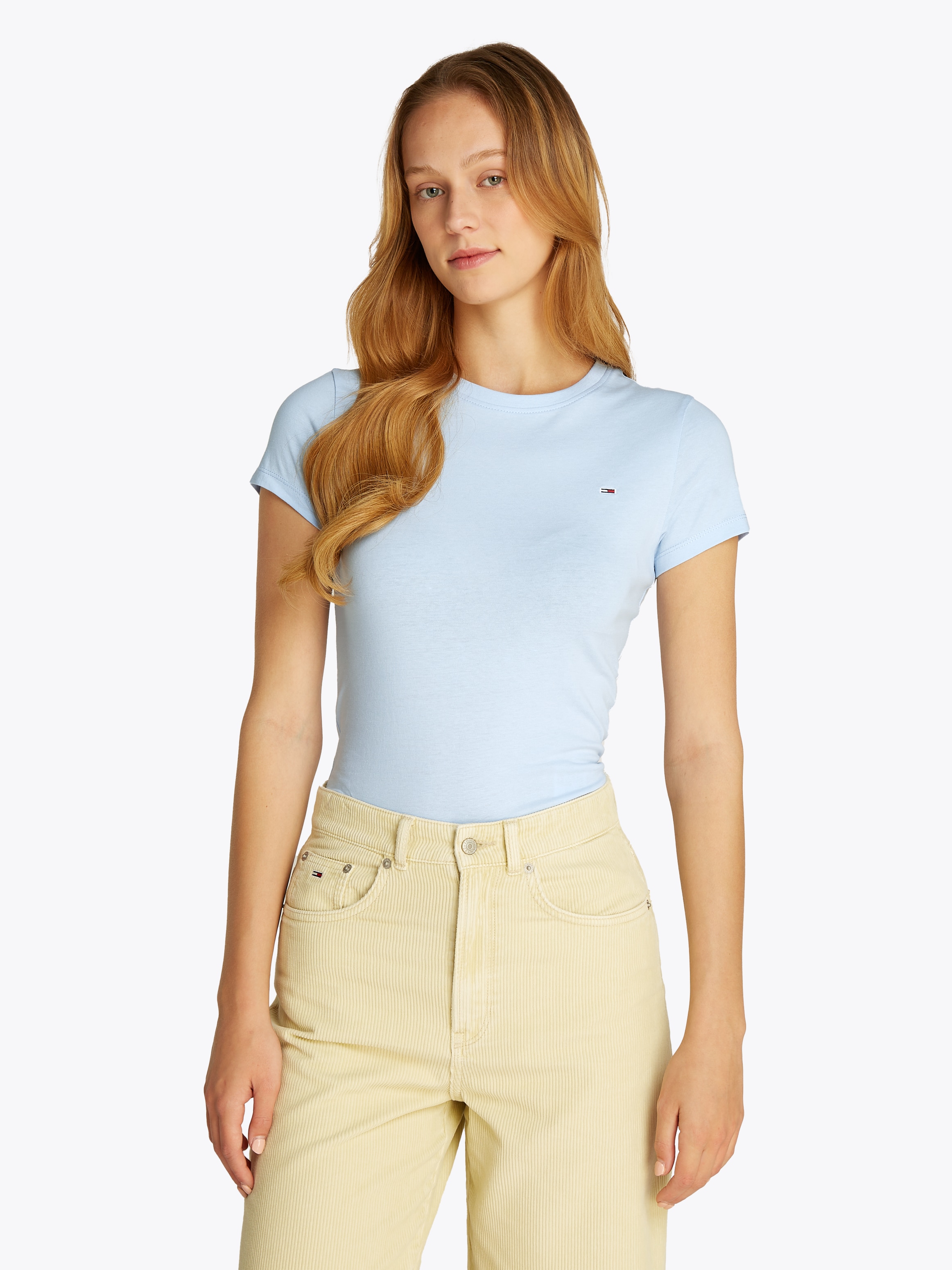 Tommy Jeans T-Shirt »TJW SLIM C-NECK TEE«, mit Logo-Stickerei