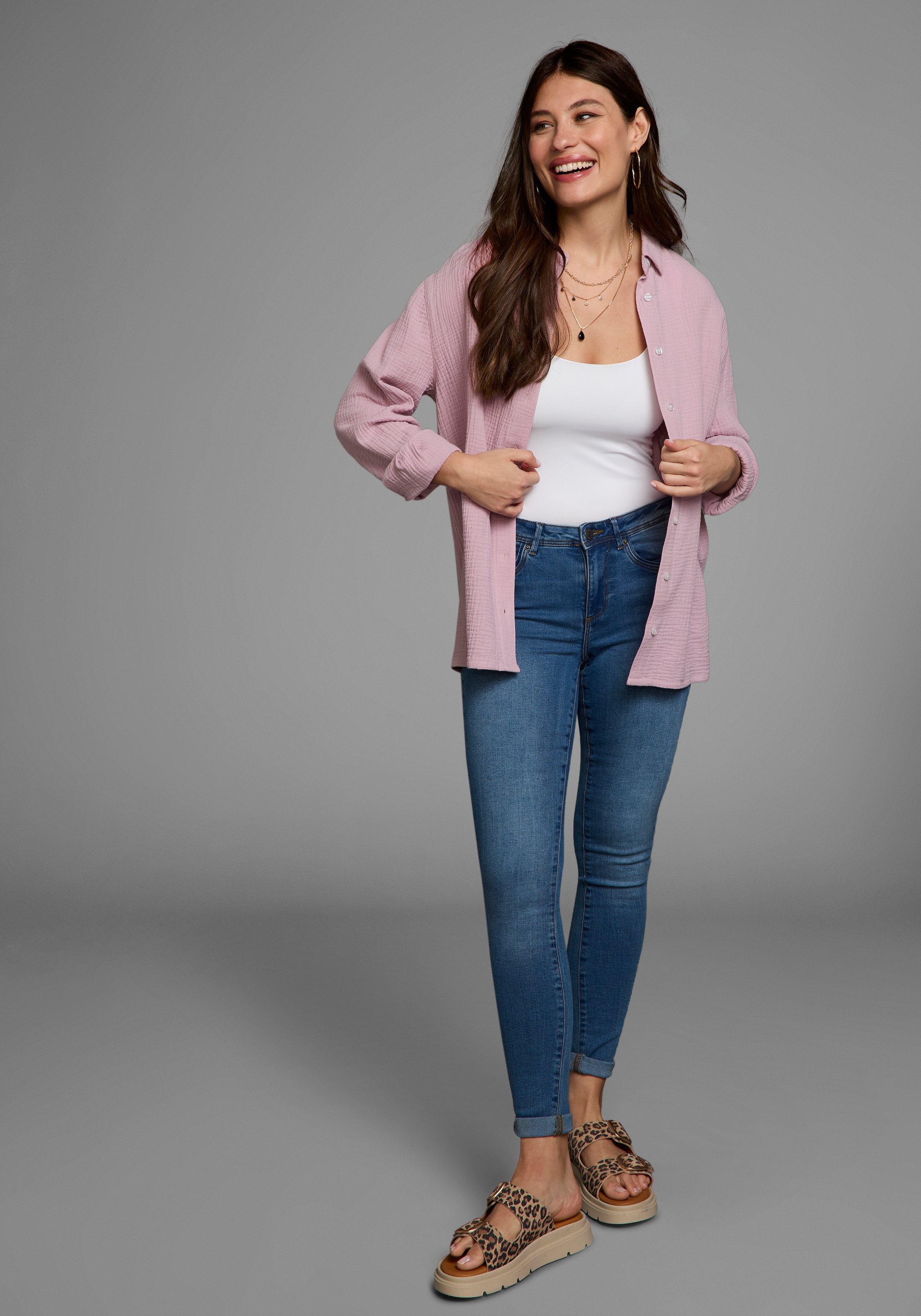 Laura Scott Longbluse, in Musselin-Qualität