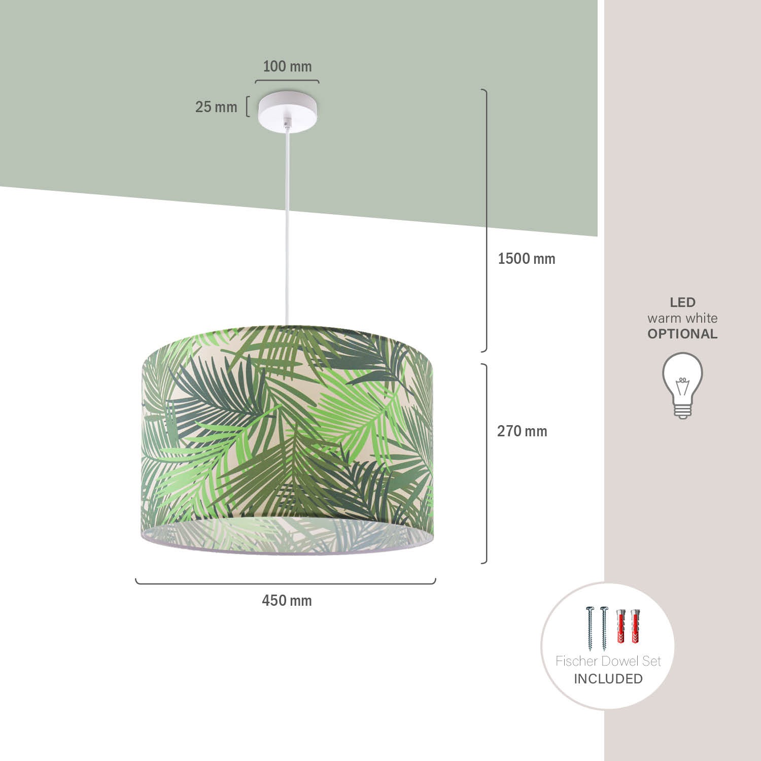 Paco Home Pendelleuchte »Ostende 534« E27 Esstisch Lampenschirm Küchenlampe Wohnzimmer Modern Jungle Palme
