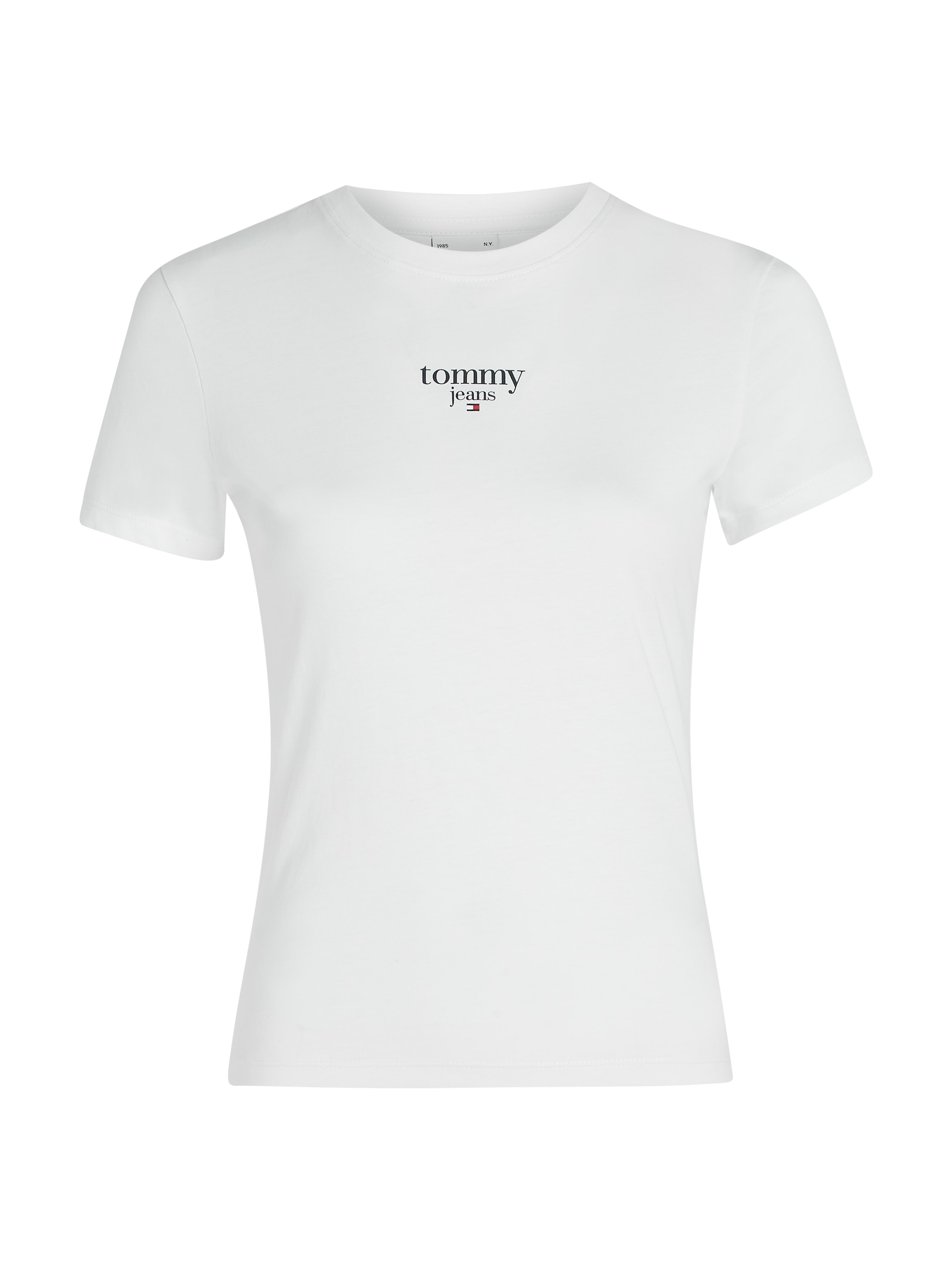 Tommy Jeans Rundhalsshirt »TJW SLIM ESSENTIAL LOGO 1 SS EXT«, mit Tommy Jeans Logoschriftzug, Rundhals