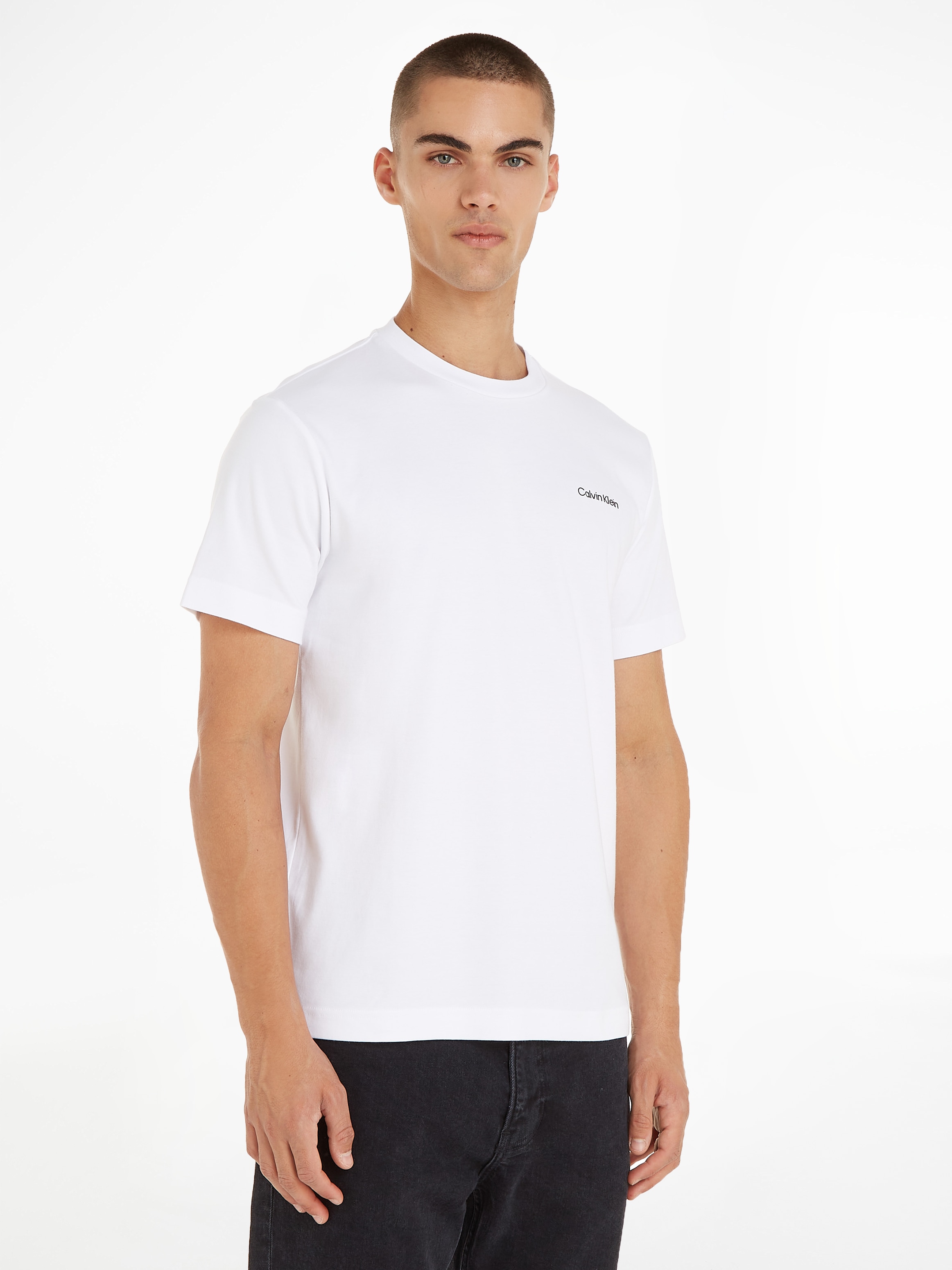 »Micro dickem Calvin Klein aus Logo«, T-Shirt Winterjersey ♕ bei