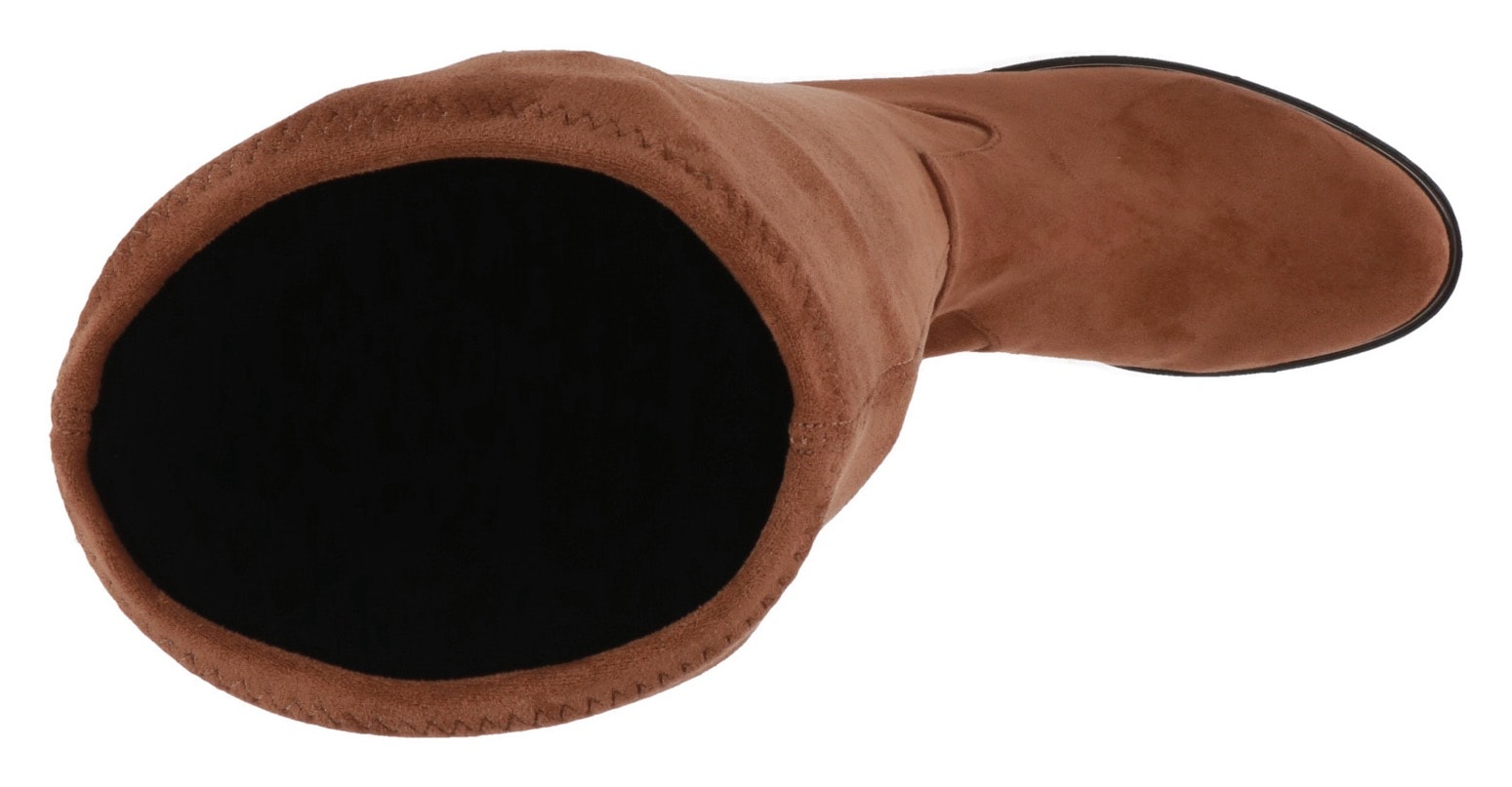 Caprice Schlupfstiefel, Blockabsatz, Langschaftstiefel in klassischer Linie, XS Schaft