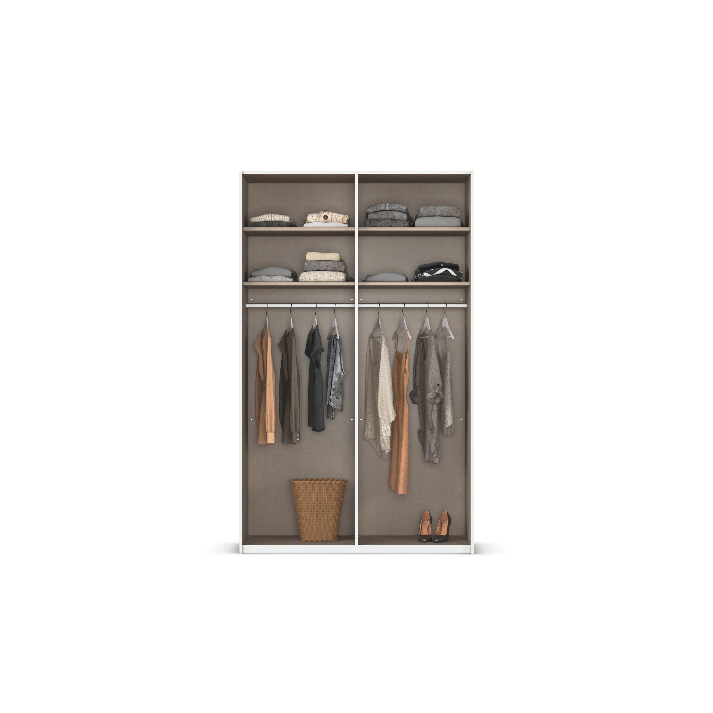 rauch Schwebetürenschrank »Kleiderschrank Schrank Garderobe Schlafzimmerschrank EVELYN«, in elegantem Stil mit Spiegel 5 Breiten viel Stauraum MADE IN GERMANY