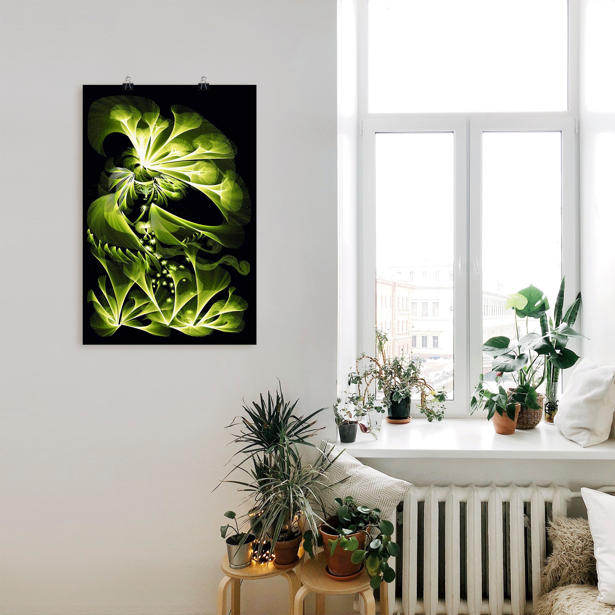 Artland Poster »Grüne Gartenfee«, klassische Fantasie, (1 St.), als Alubild, Leinwandbild, Wandaufkleber oder Poster in versch. Größen